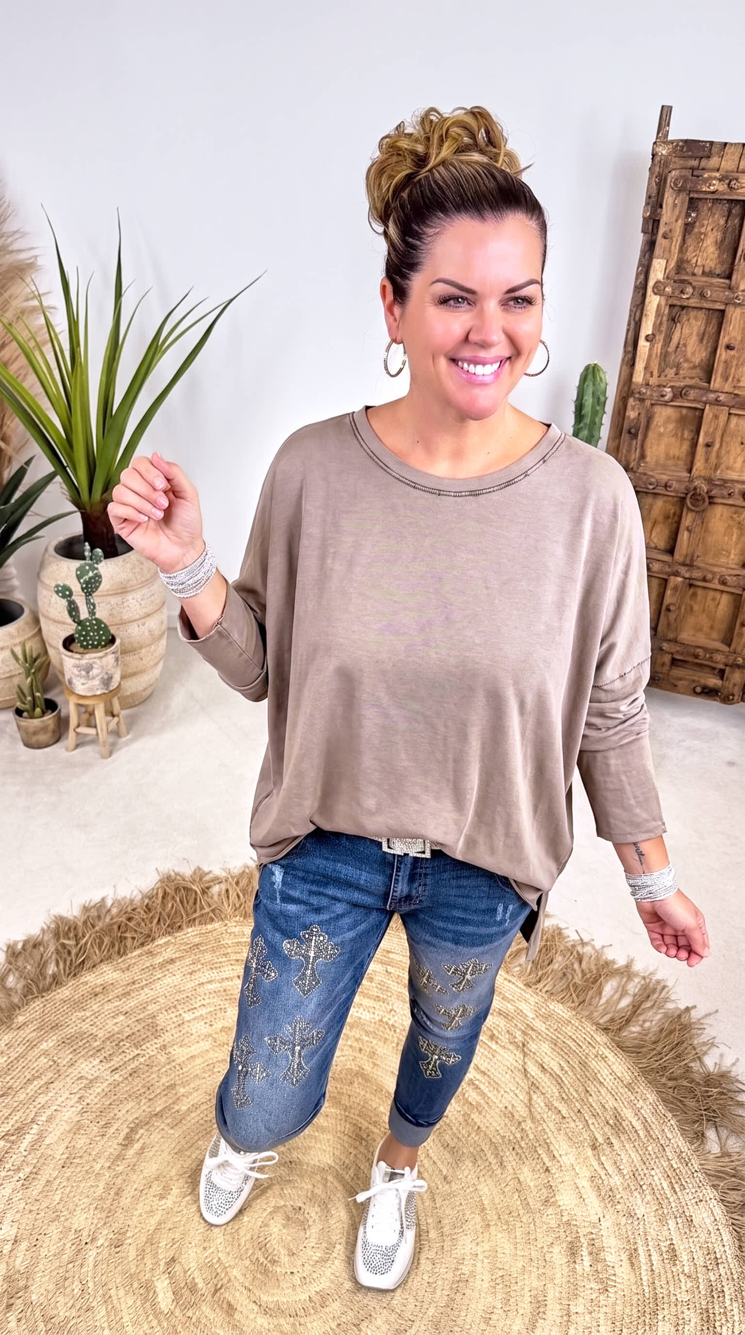 Langarmshirt Daily *Taupe*