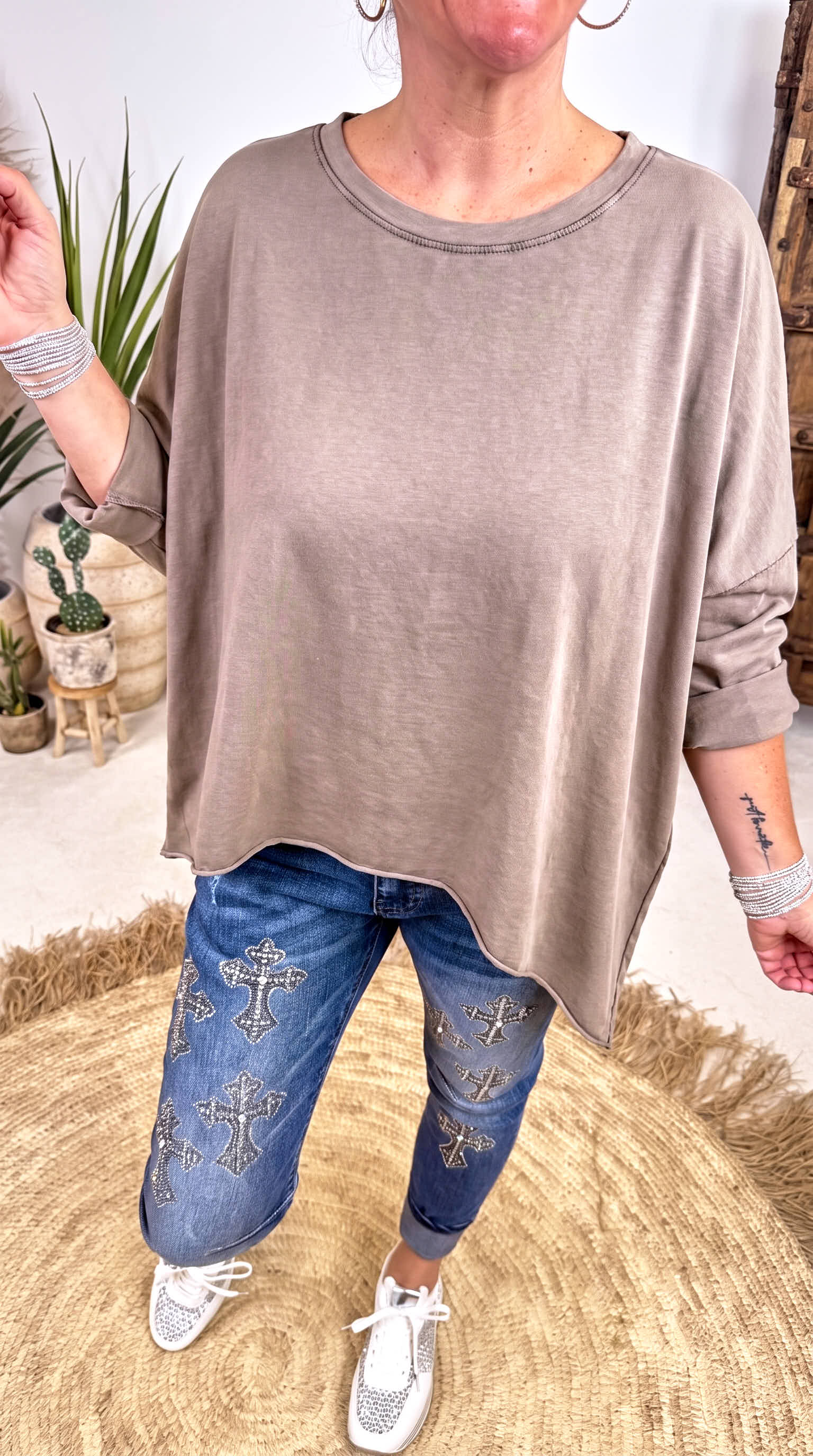 Langarmshirt Daily *Taupe*