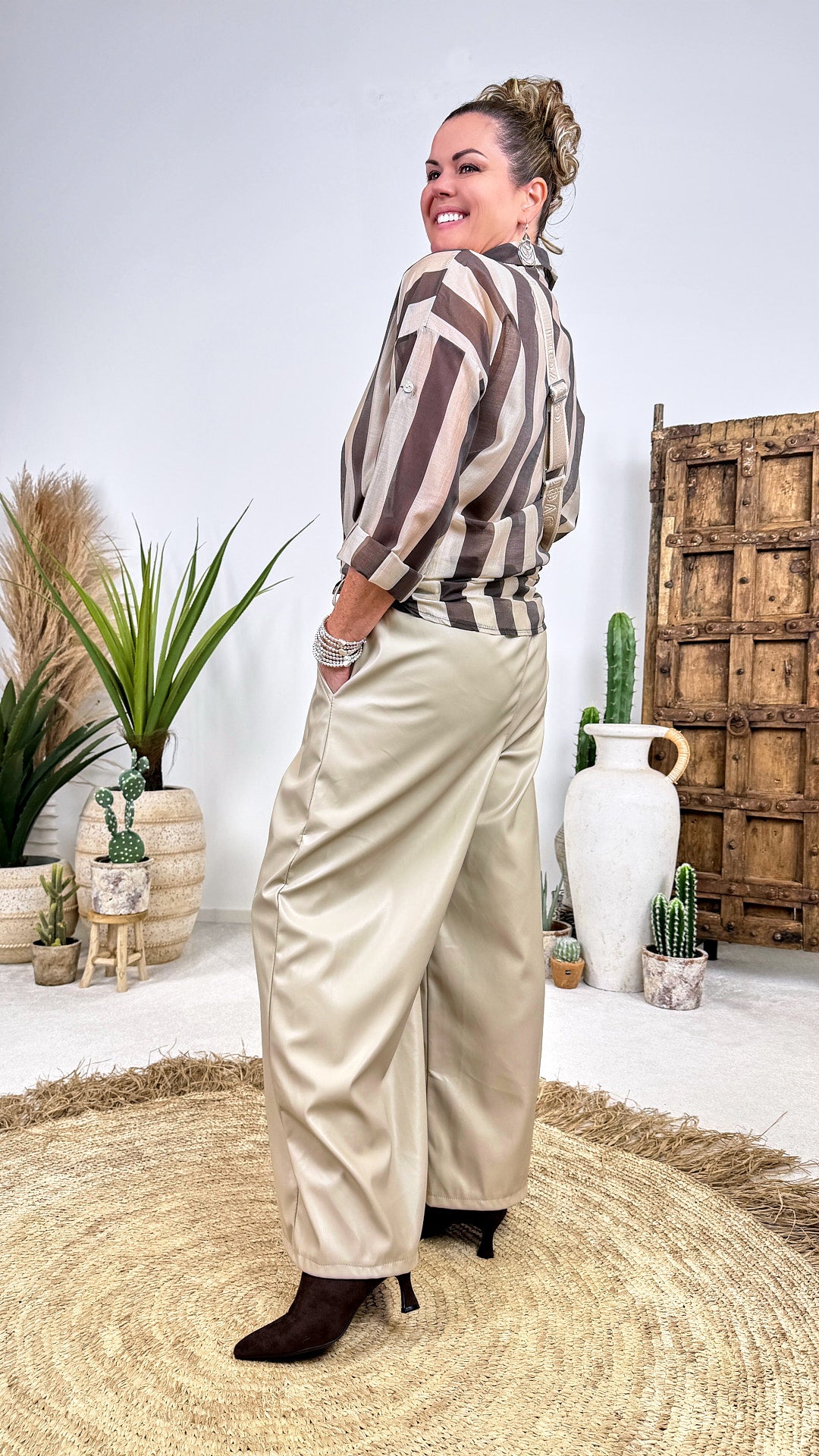 Bluse Stripes *Creme/Schoko* (lieferbar ab 21.8.26)