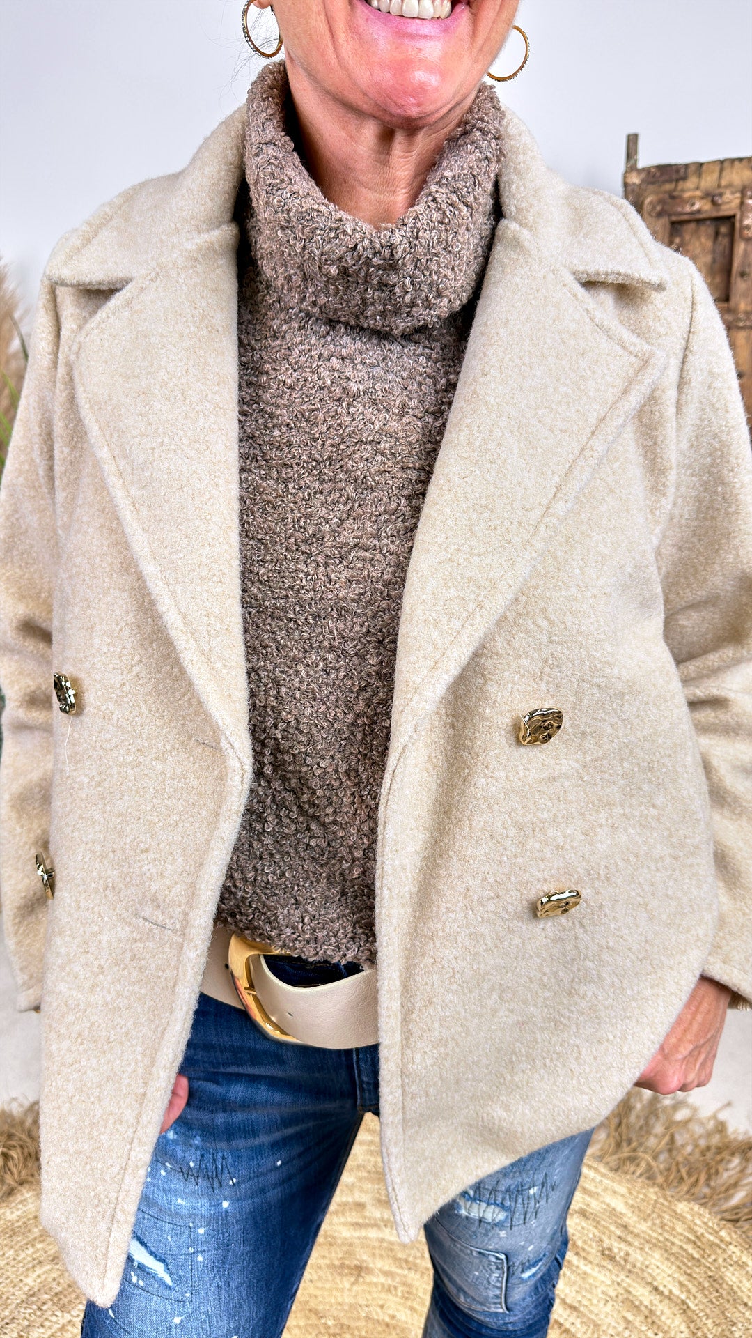 Kurzer Mantel Mellow Ridge  *Creme*