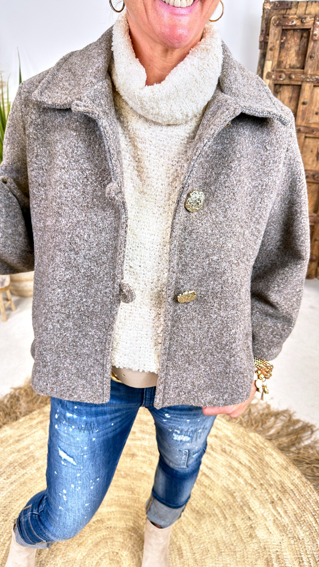 Kurzer Mantel Frost Valley *Taupe*