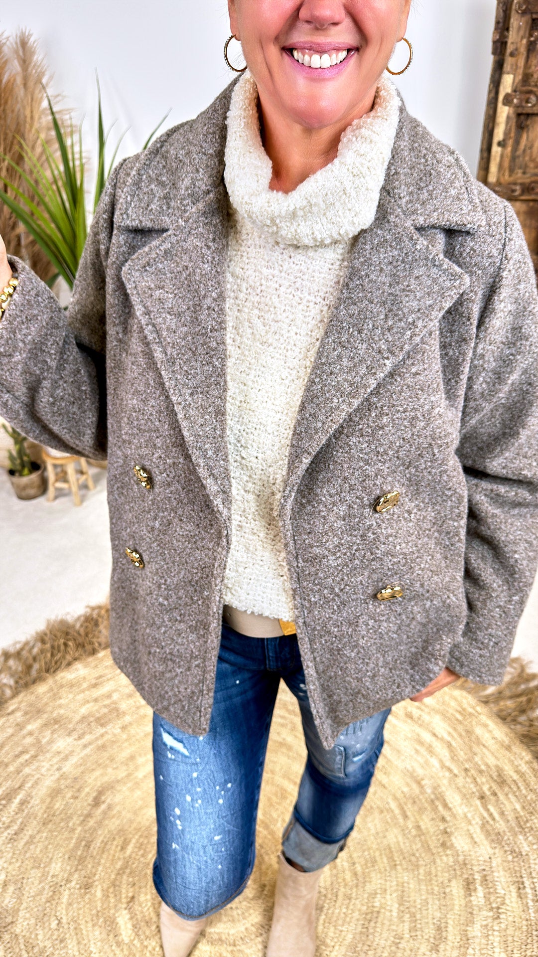 Kurzer Mantel Mellow Ridge  *Taupe*