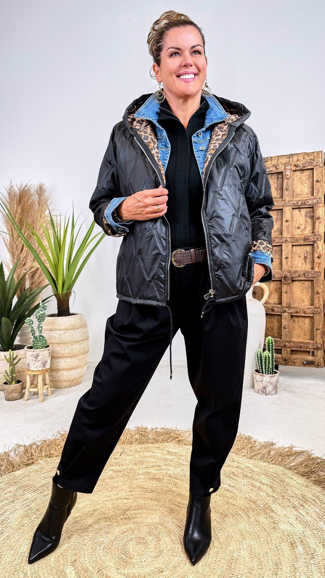Steppjacke Leopard Lining *Schwarz*