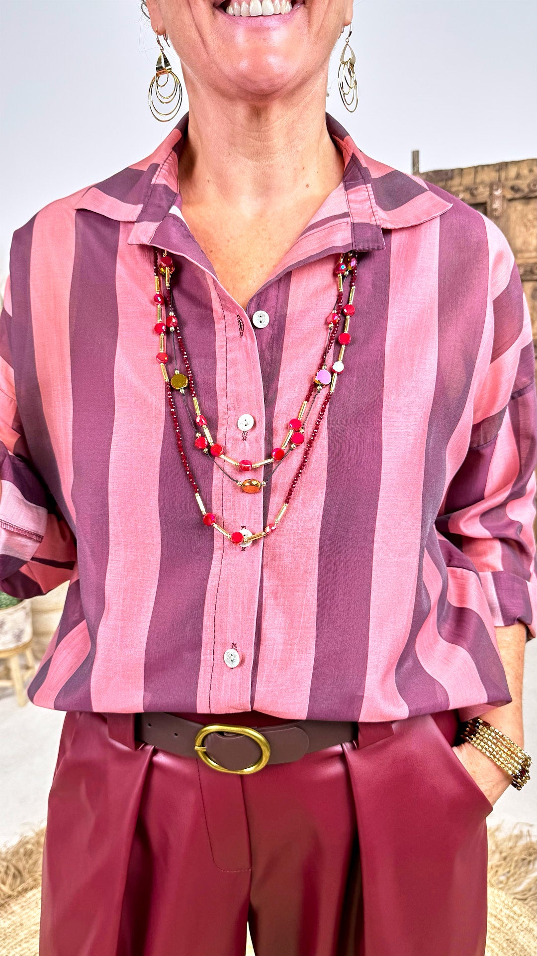 Bluse Stripes *Bordeaux*