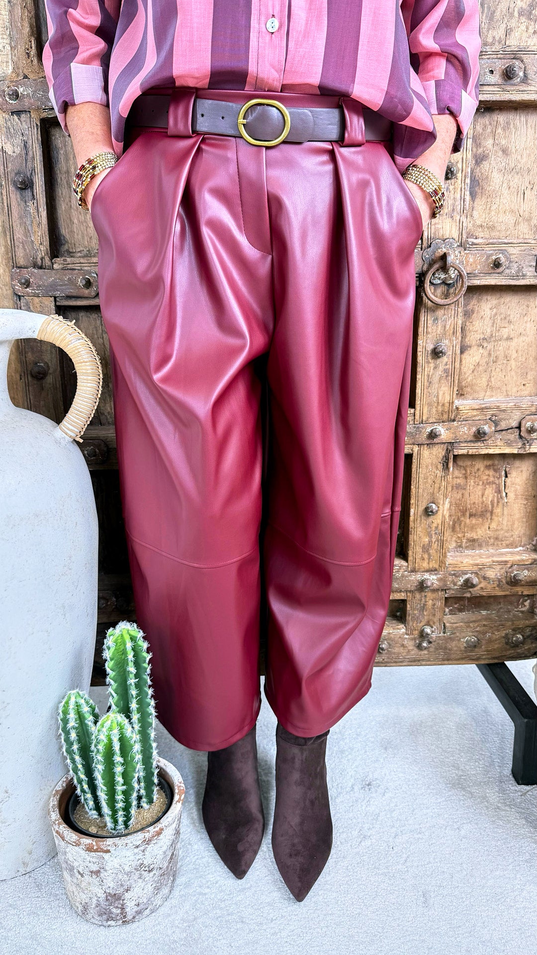 Weite Hose Obsidian Belt *Bordeaux*