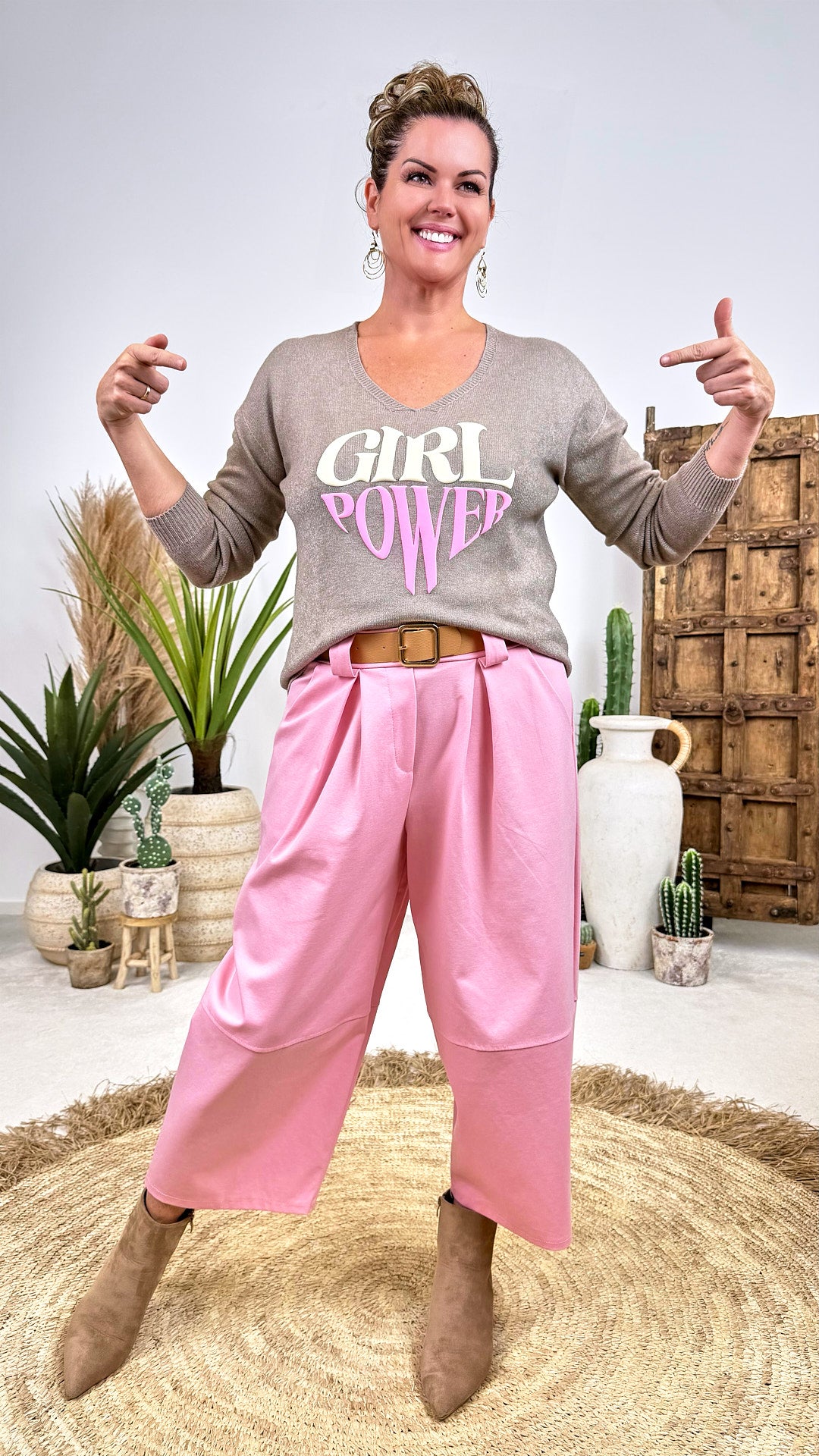 Pullover Girl Power *Taupe*