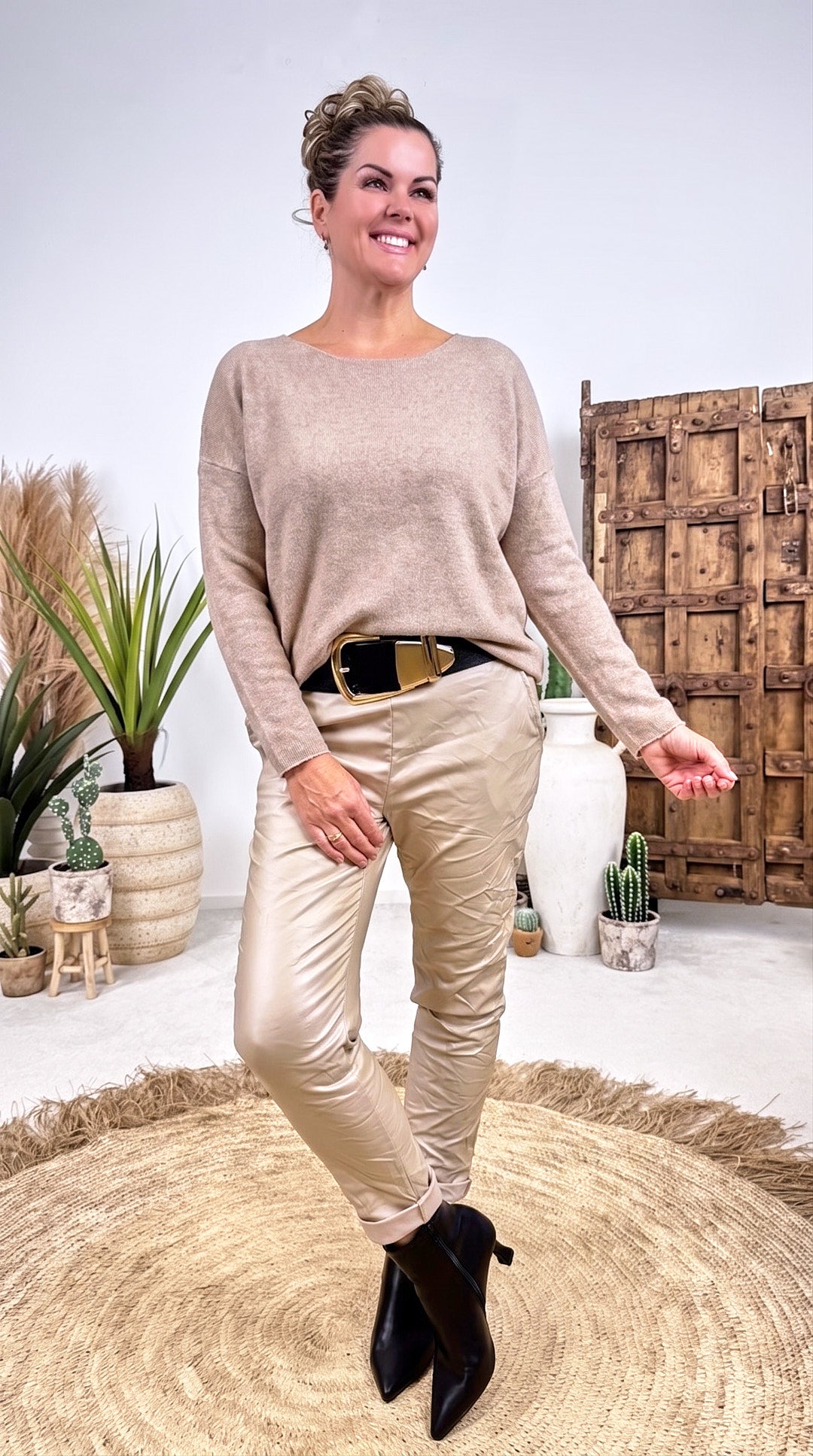 Strickpullover Plain *Taupe*
