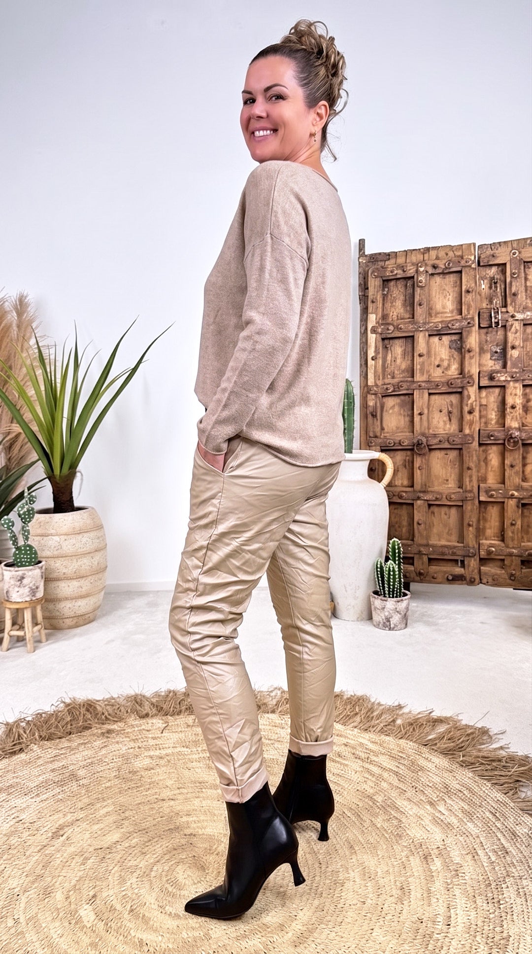 Strickpullover Plain *Taupe*