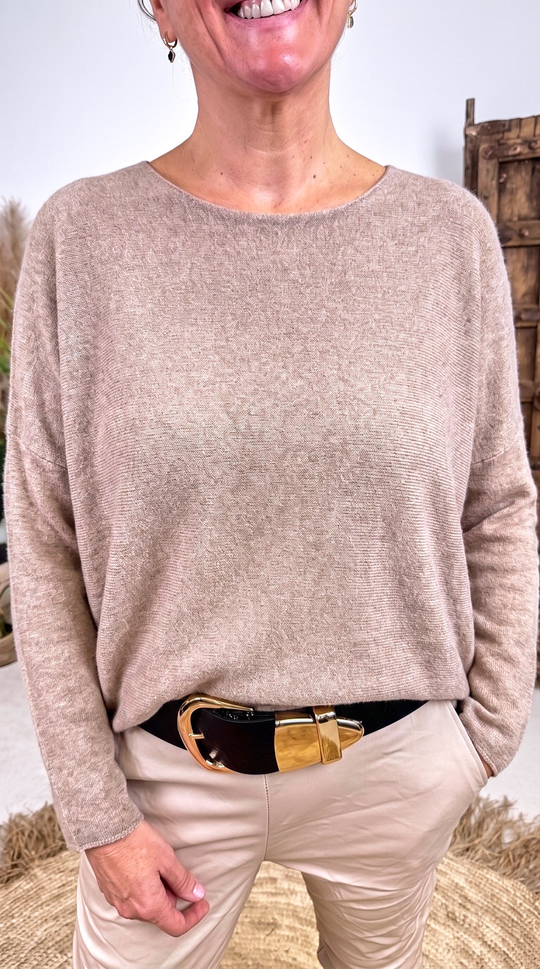 Strickpullover Plain *Taupe*