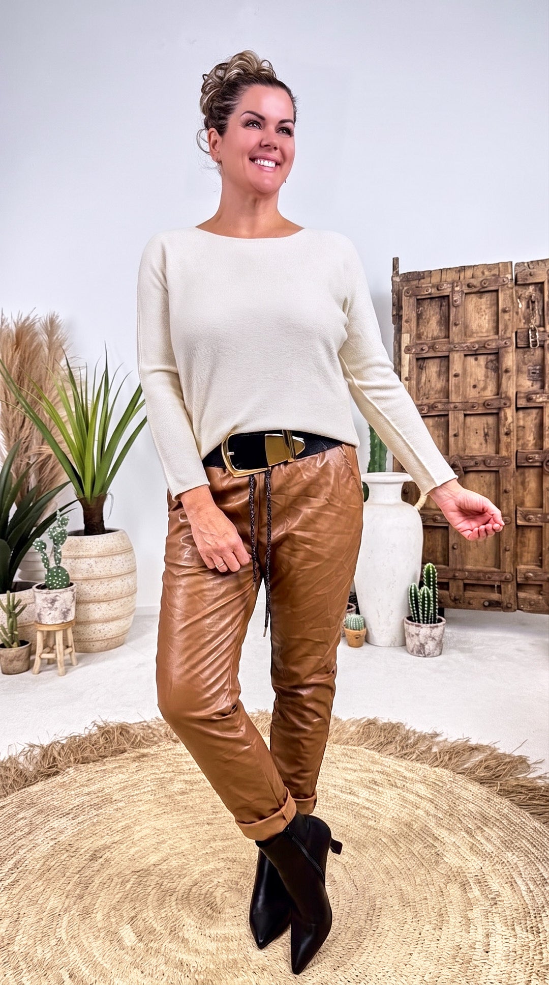 Jogpants Leather Classic *Camel*