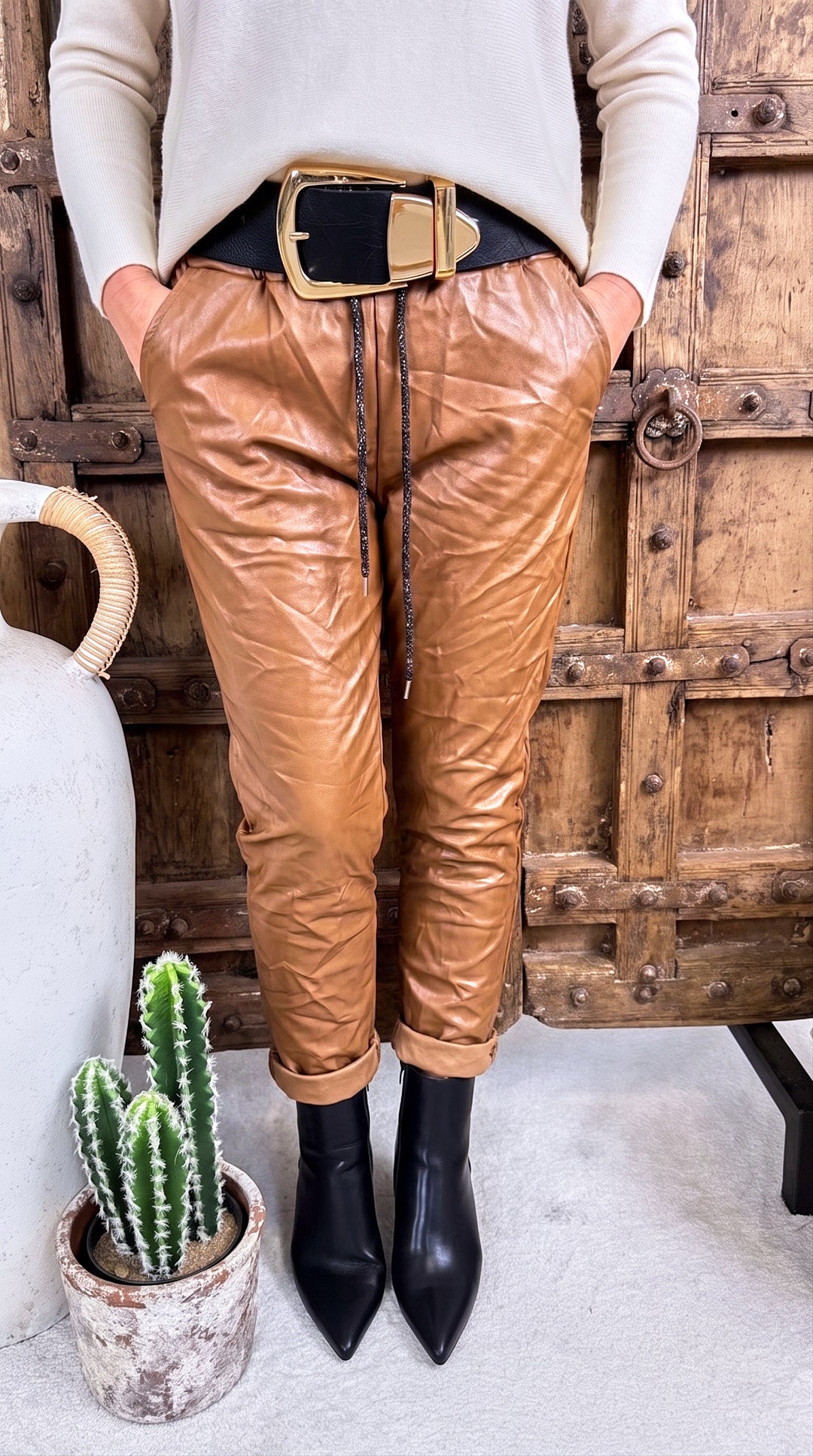 Jogpants Leather Classic *Camel*