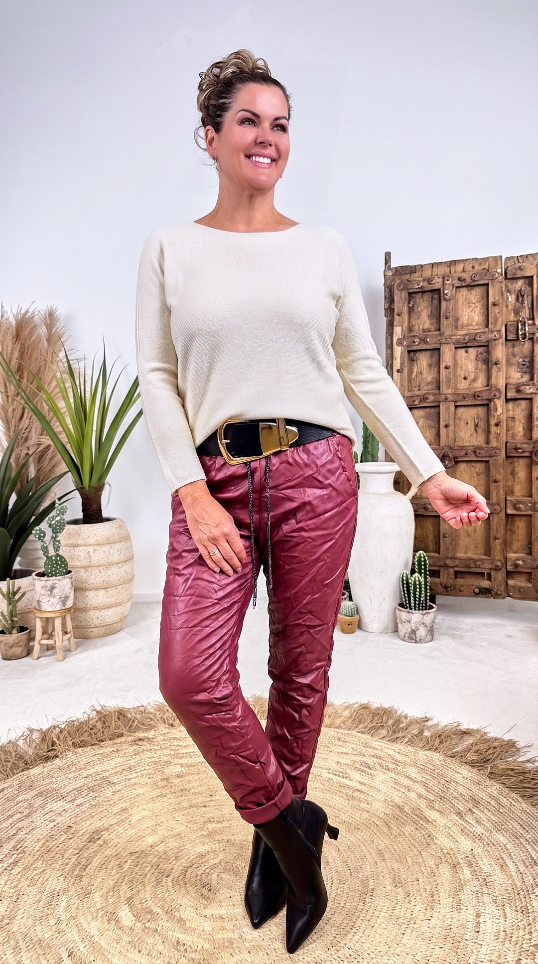 Jogpants Leather Classic *Bordeaux*