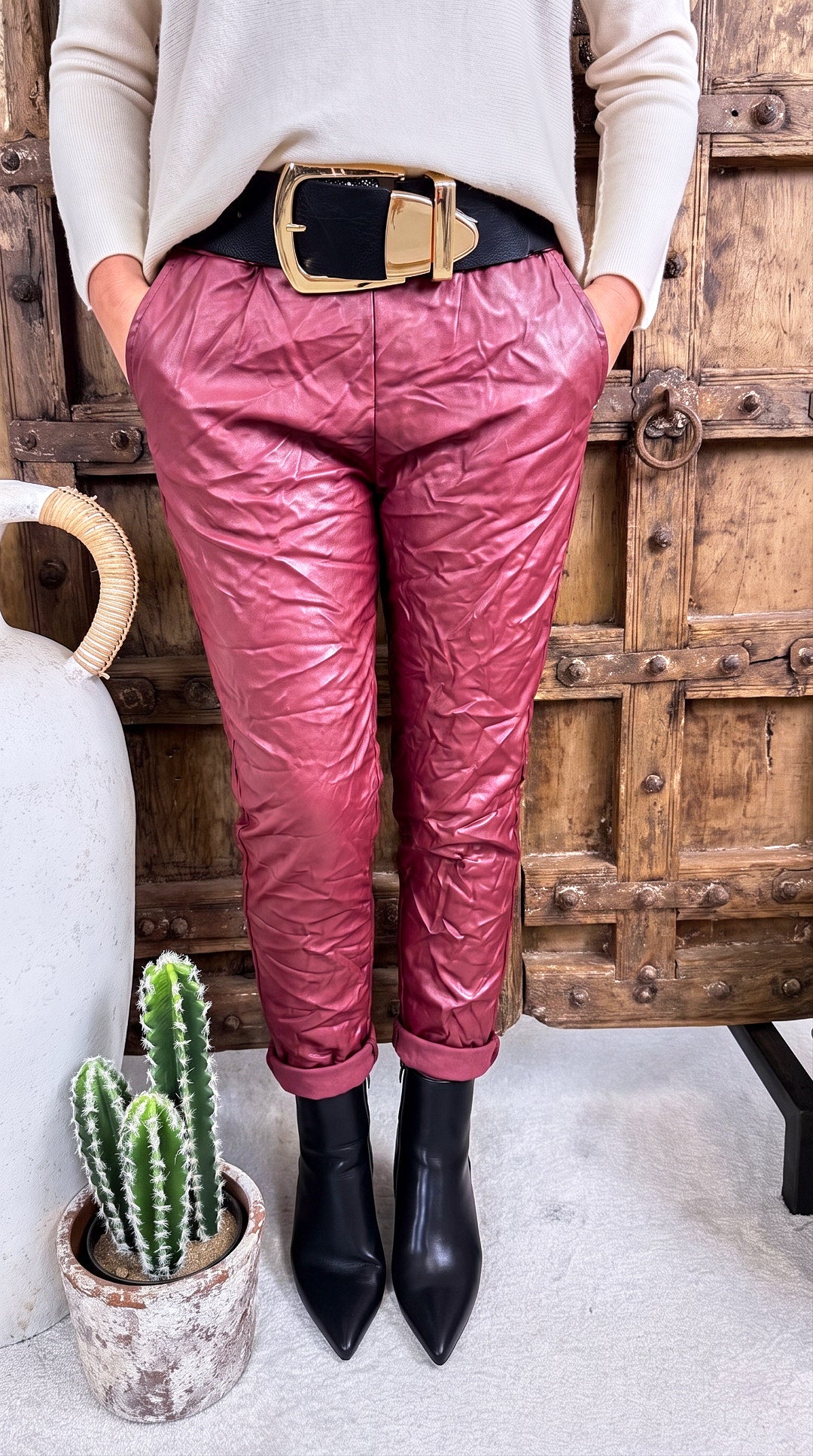 Jogpants Leather Classic *Bordeaux*