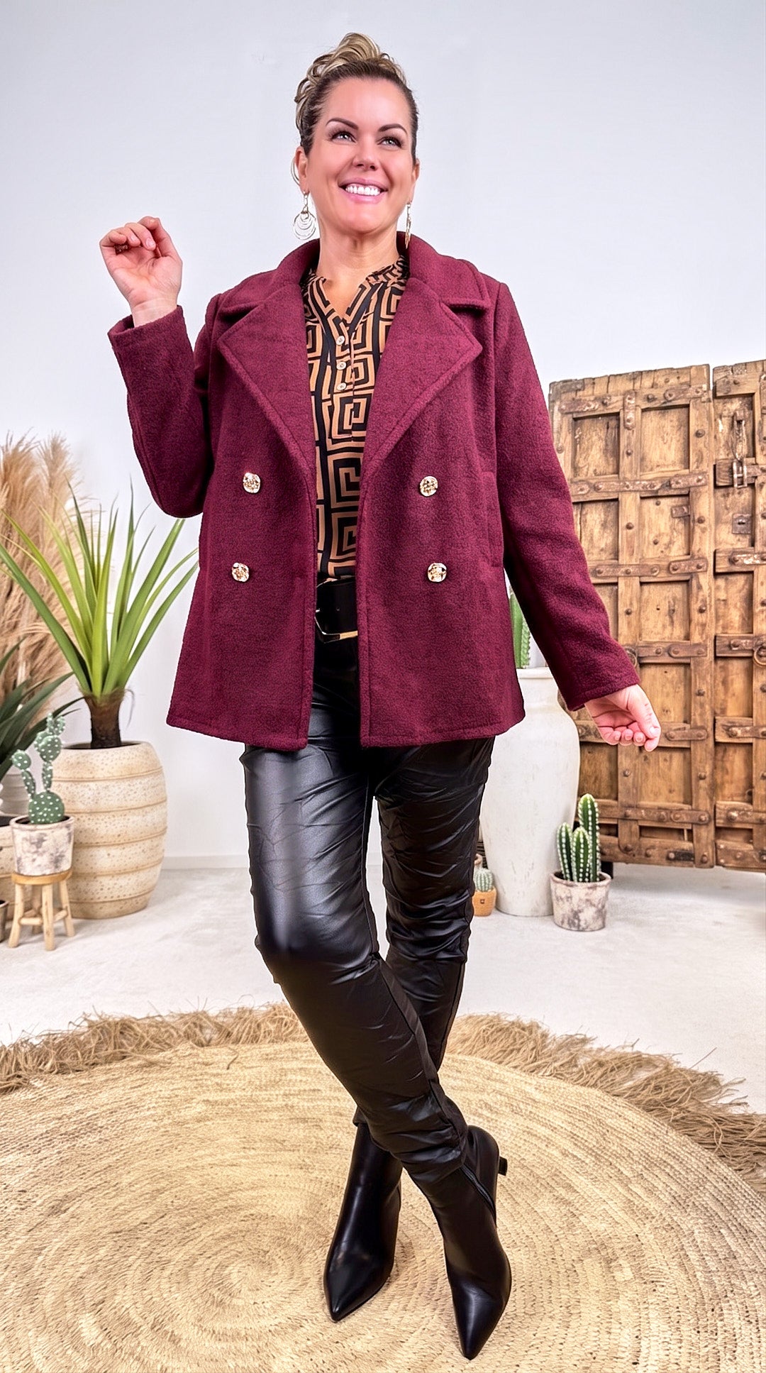 Kurzer Mantel Mellow Ridge  *Bordeaux*