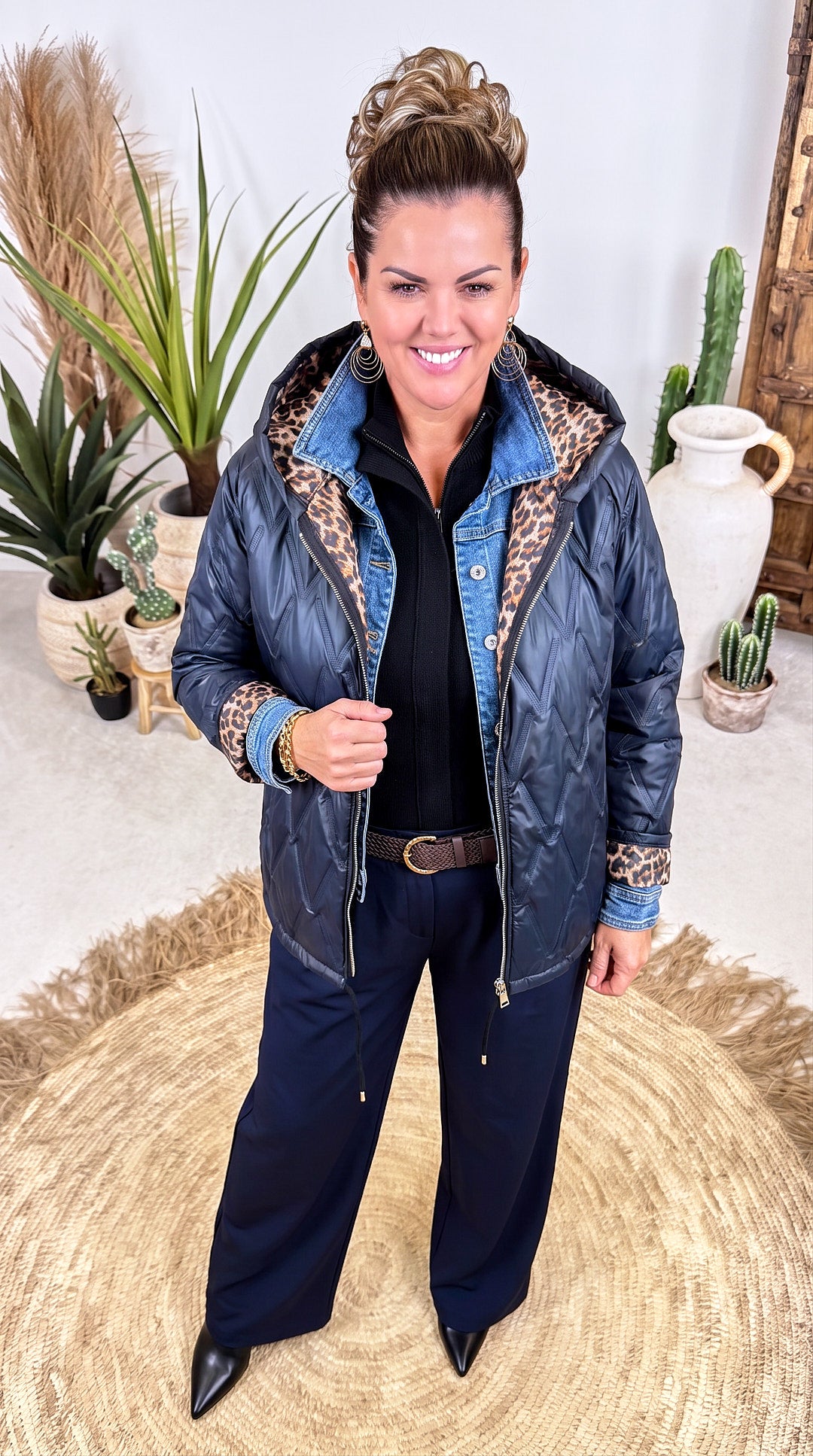 Steppjacke Leopard Lining *Dunkelblau*