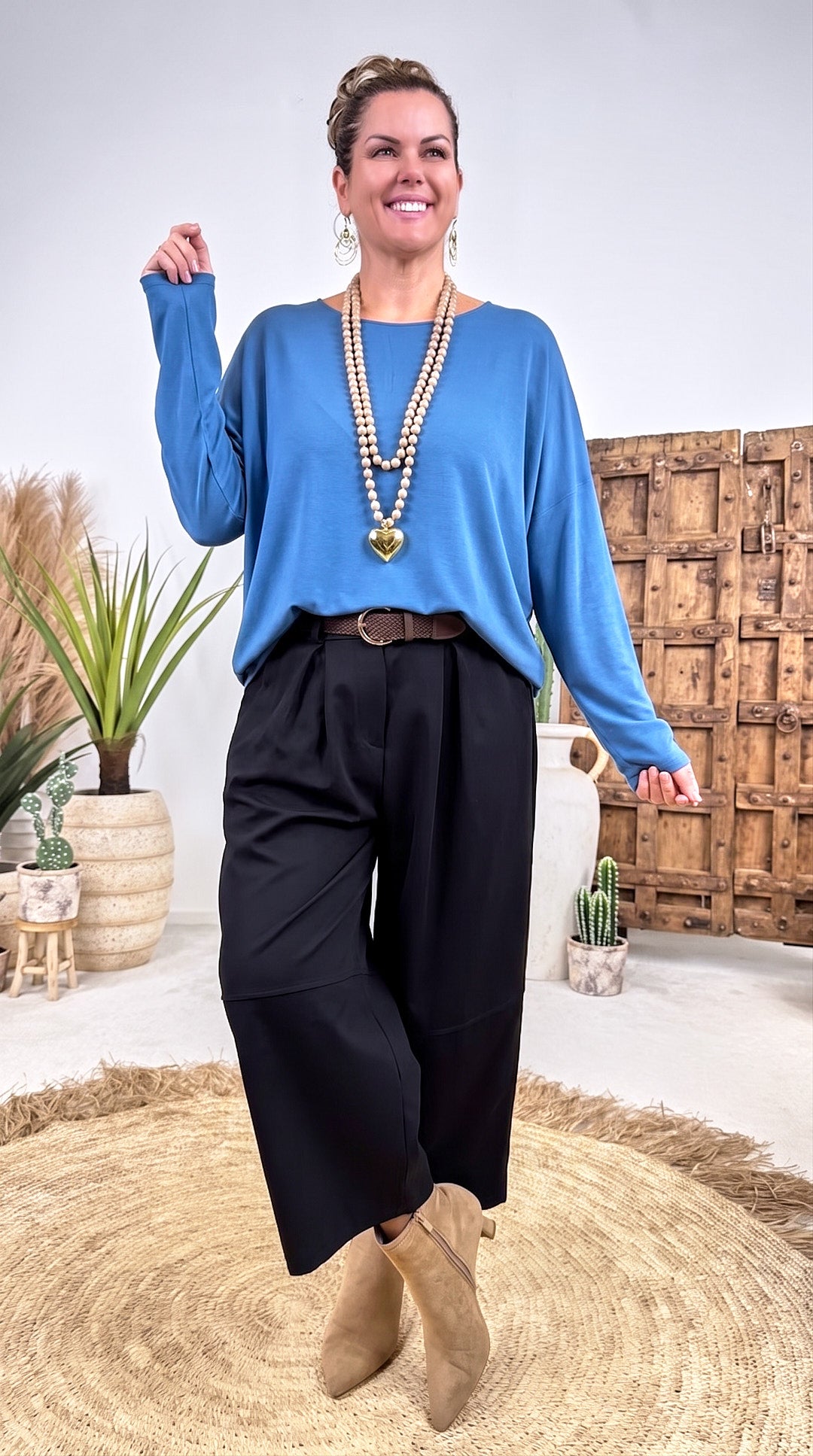 Langarmshirt Summer Moon *Jeansblau*