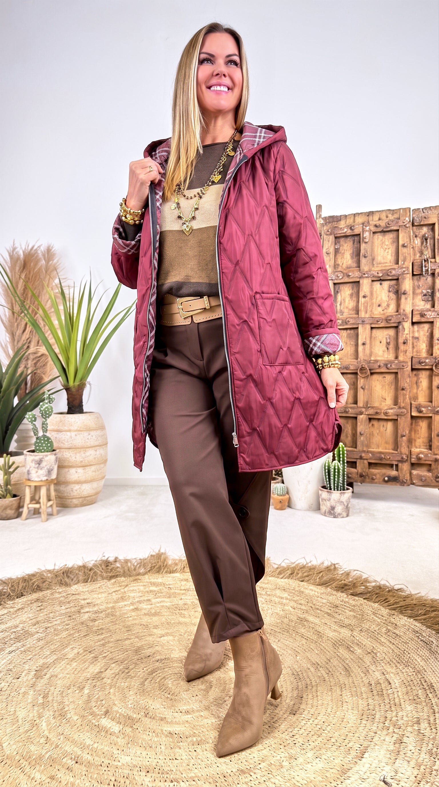 Dünne Steppjacke Road Whisper *Bordeaux*
