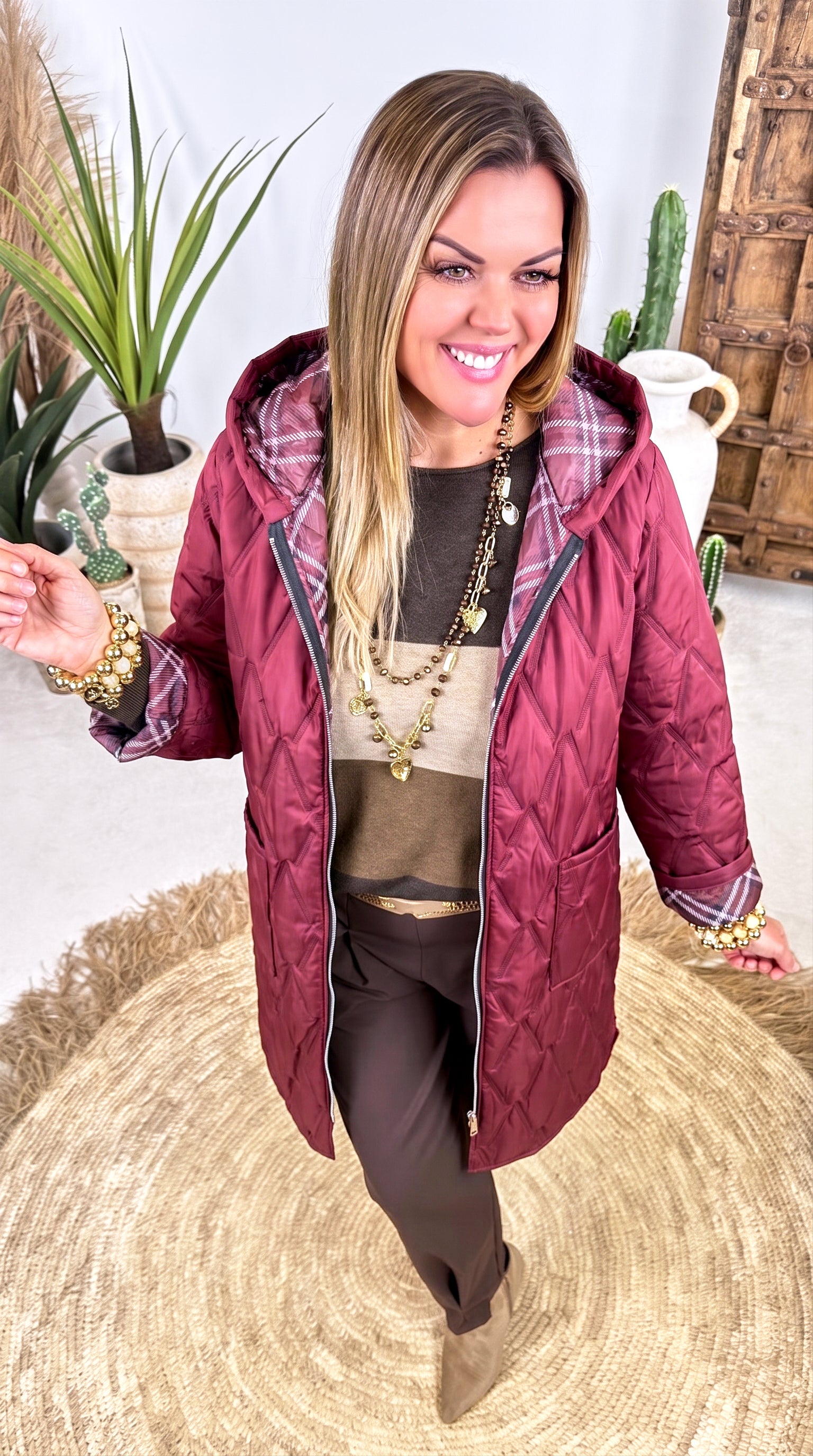 Dünne Steppjacke Road Whisper *Bordeaux*