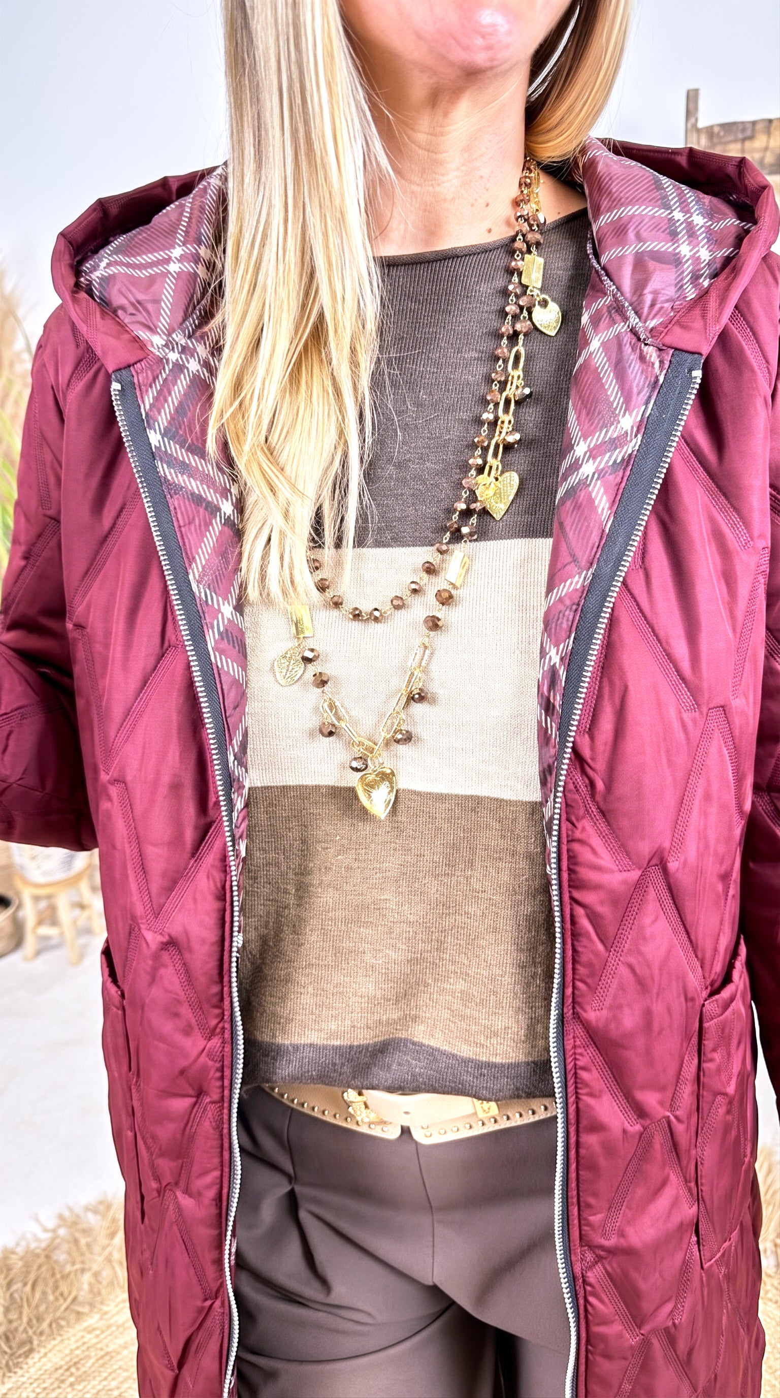 Dünne Steppjacke Road Whisper *Bordeaux*