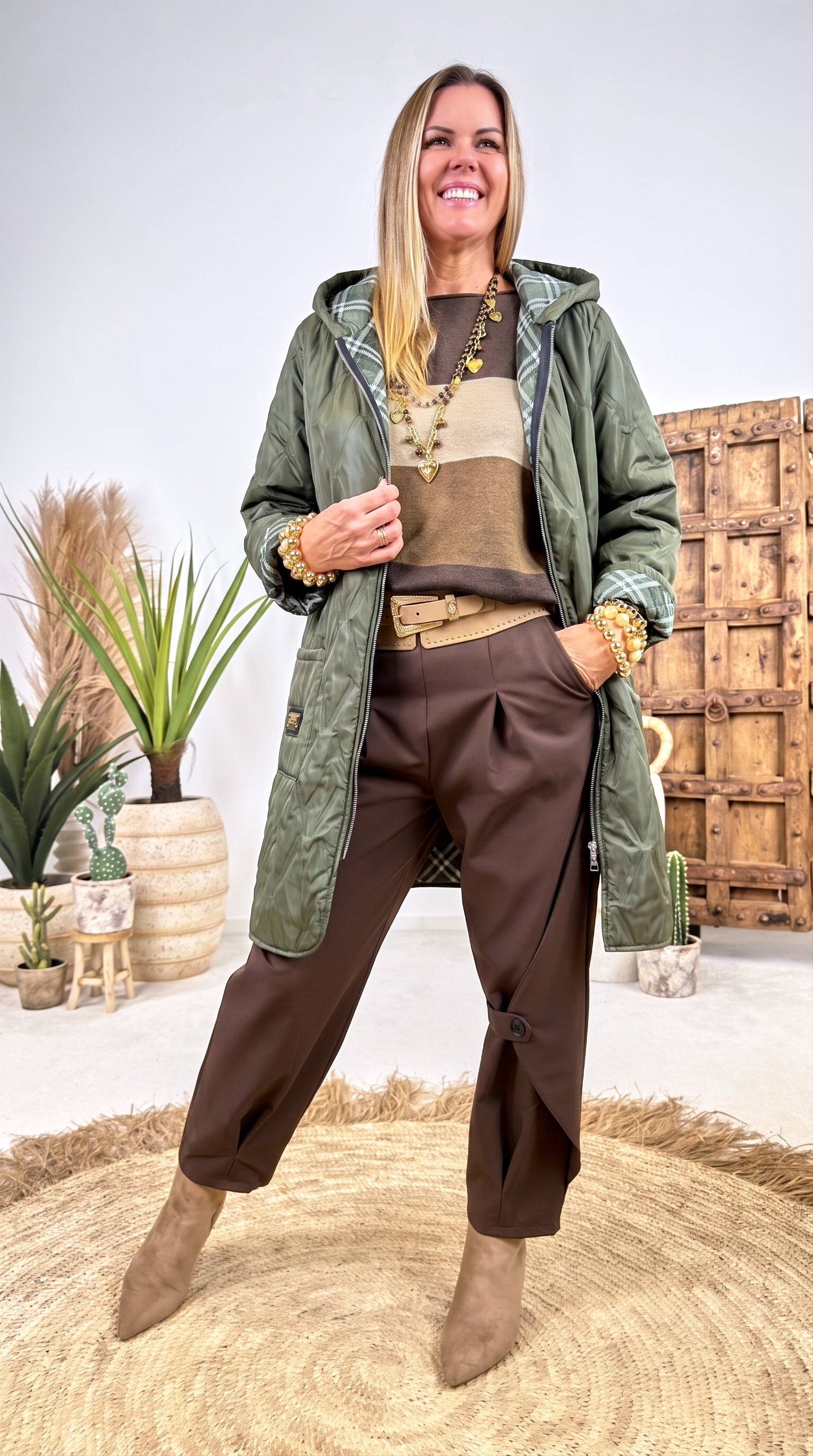 Dünne Steppjacke Road Whisper *Khaki*