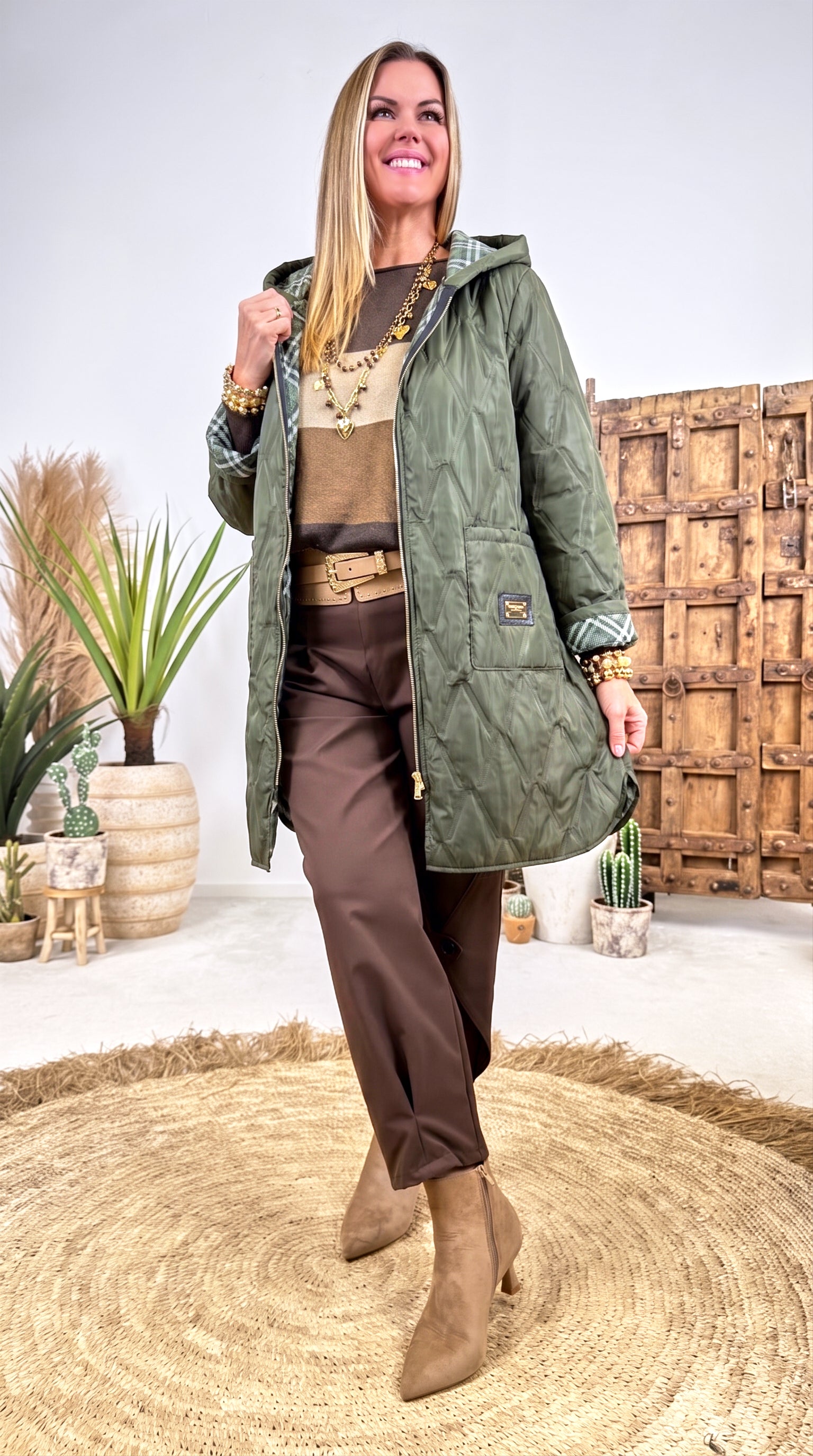 Dünne Steppjacke Road Whisper *Khaki*