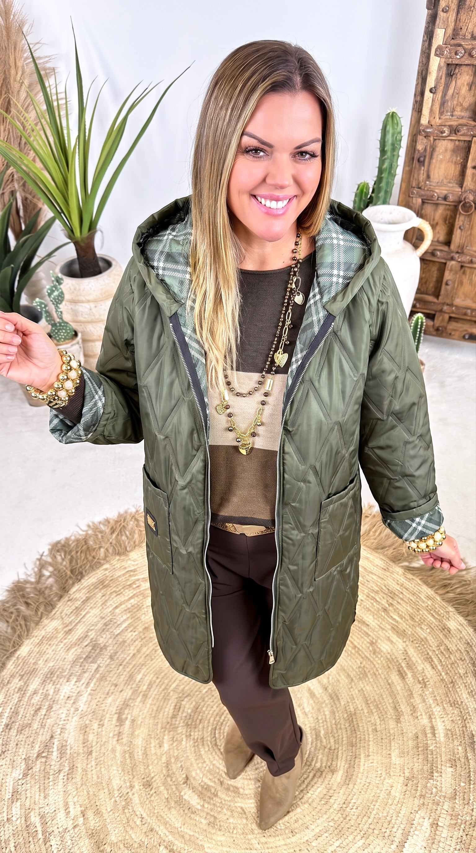 Dünne Steppjacke Road Whisper *Khaki*
