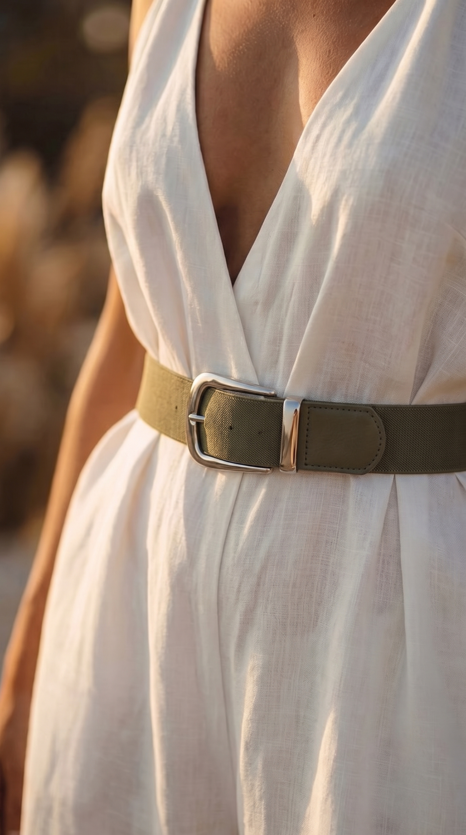 Gürtel Luxe Band *Khaki*/Silber*