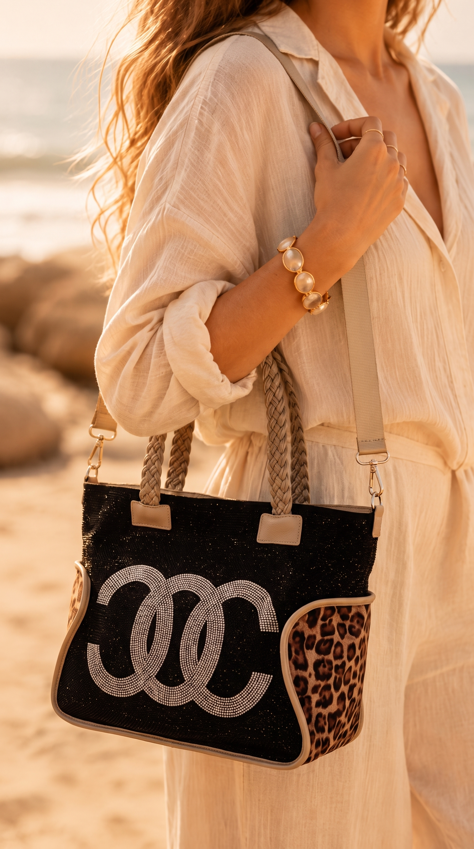 Shopper Crystal Wild *Beige*