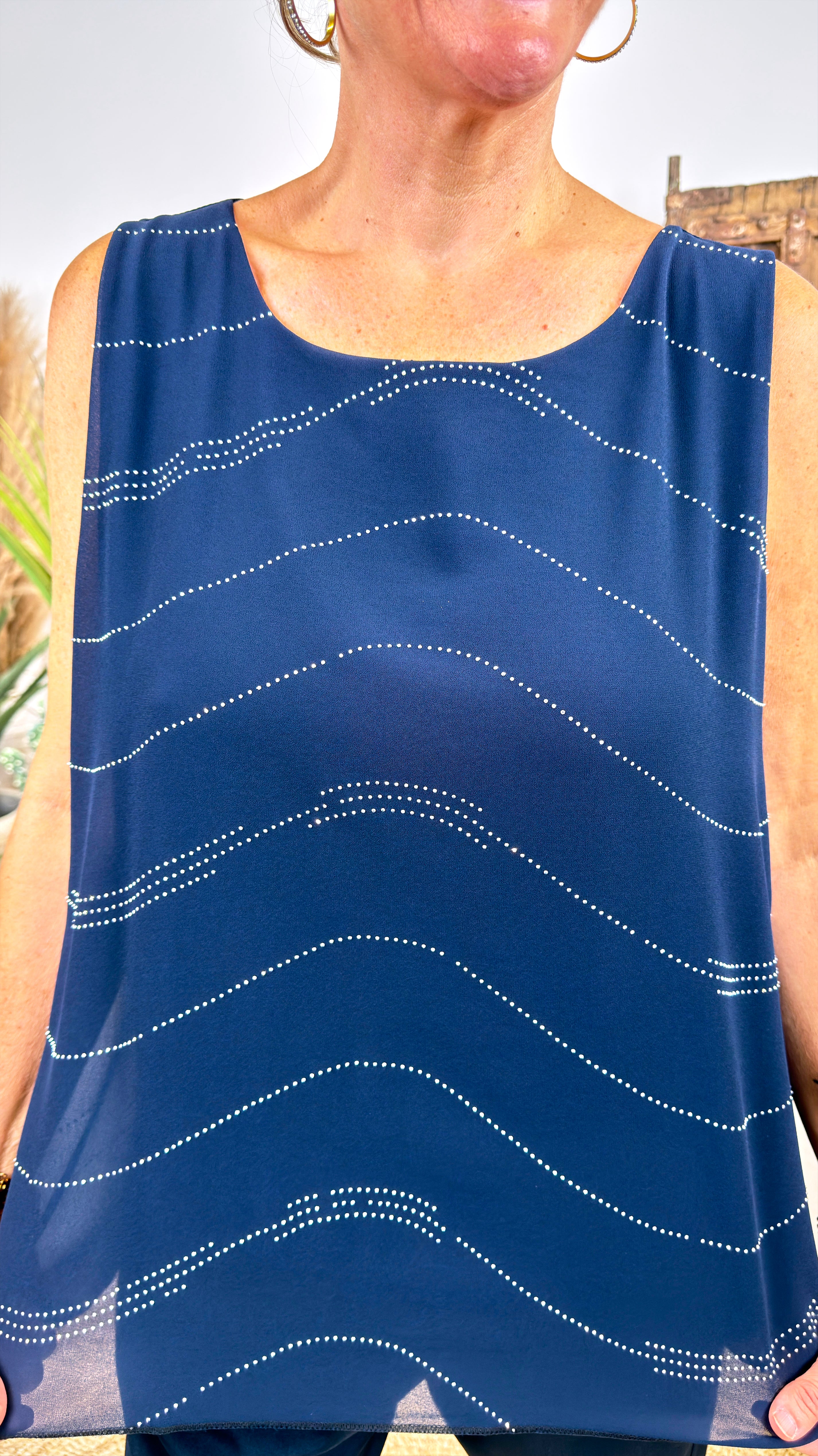 Blusentop Pearl Wave *Dunkelblau*