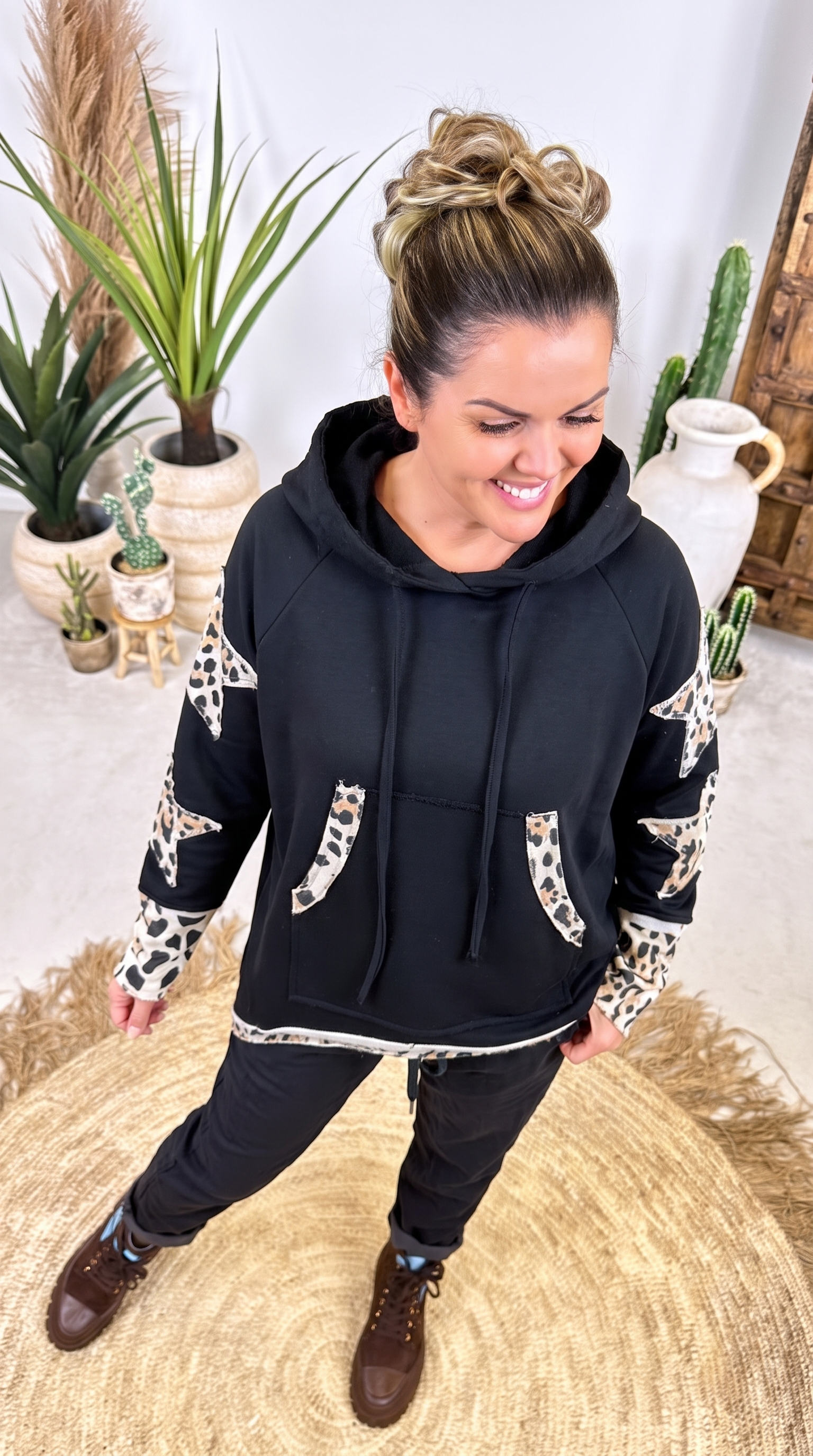 Long-Hoodie Sonett *Schwarz*