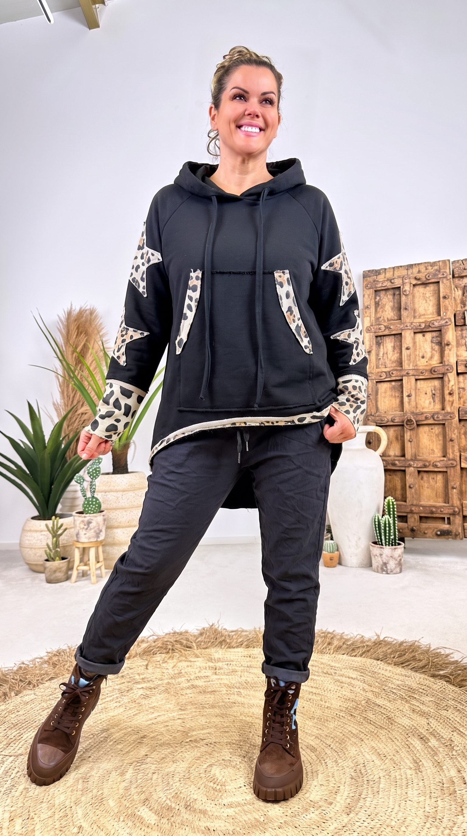 Long-Hoodie Sonett *Schwarz*
