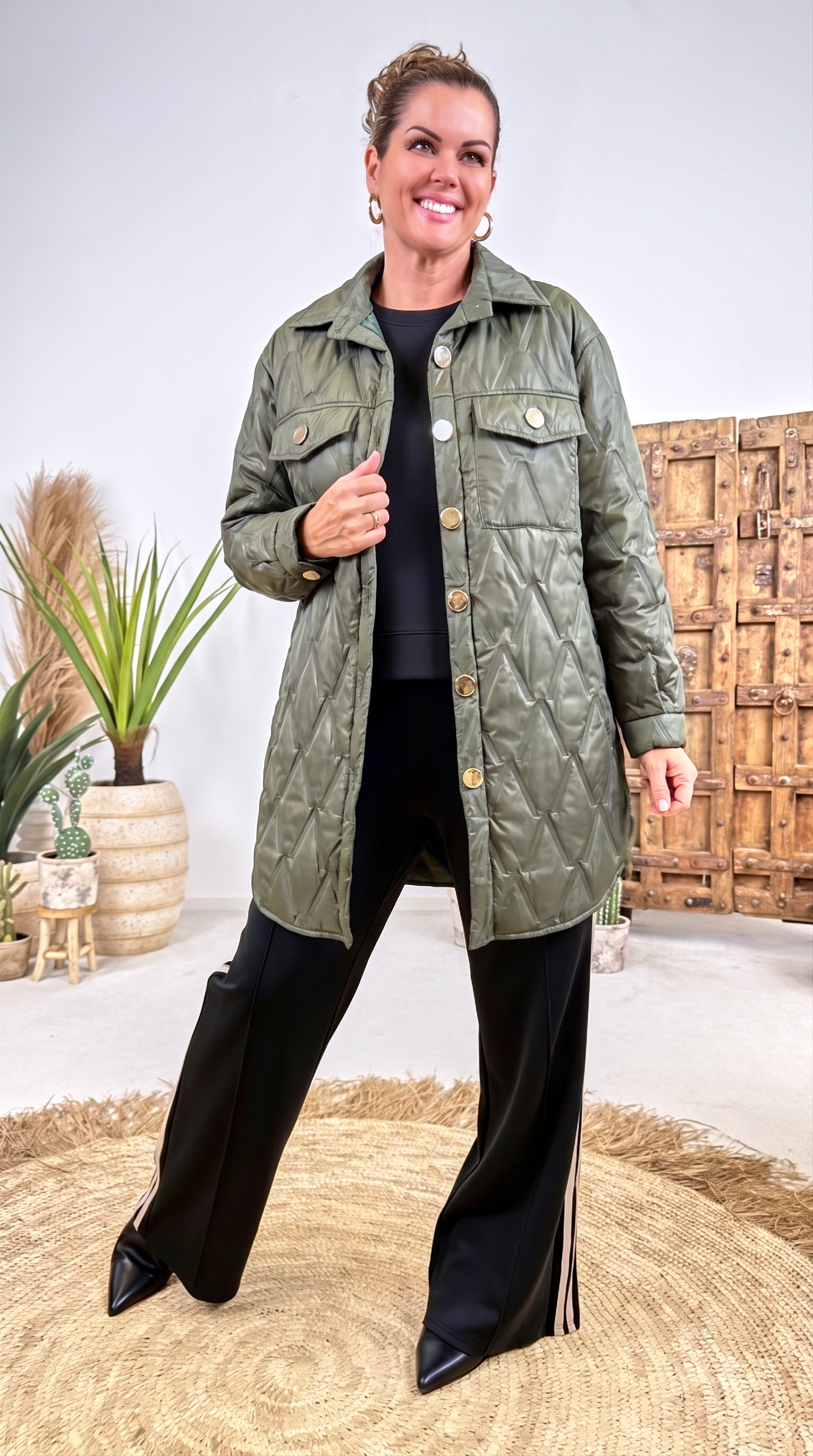 Dünner Steppmantel Mira *Khaki*