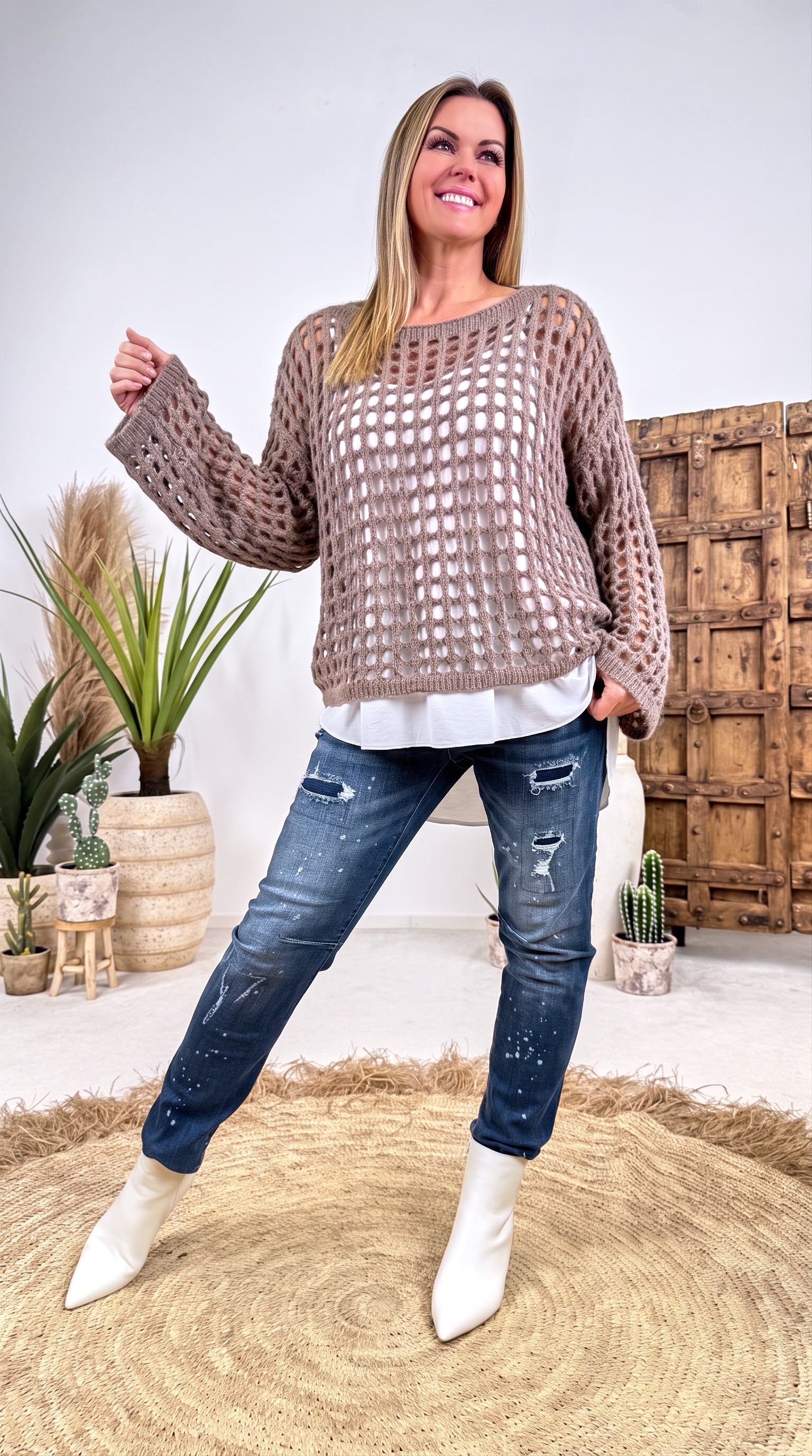 Strickpullover Lacunae *Taupe*
