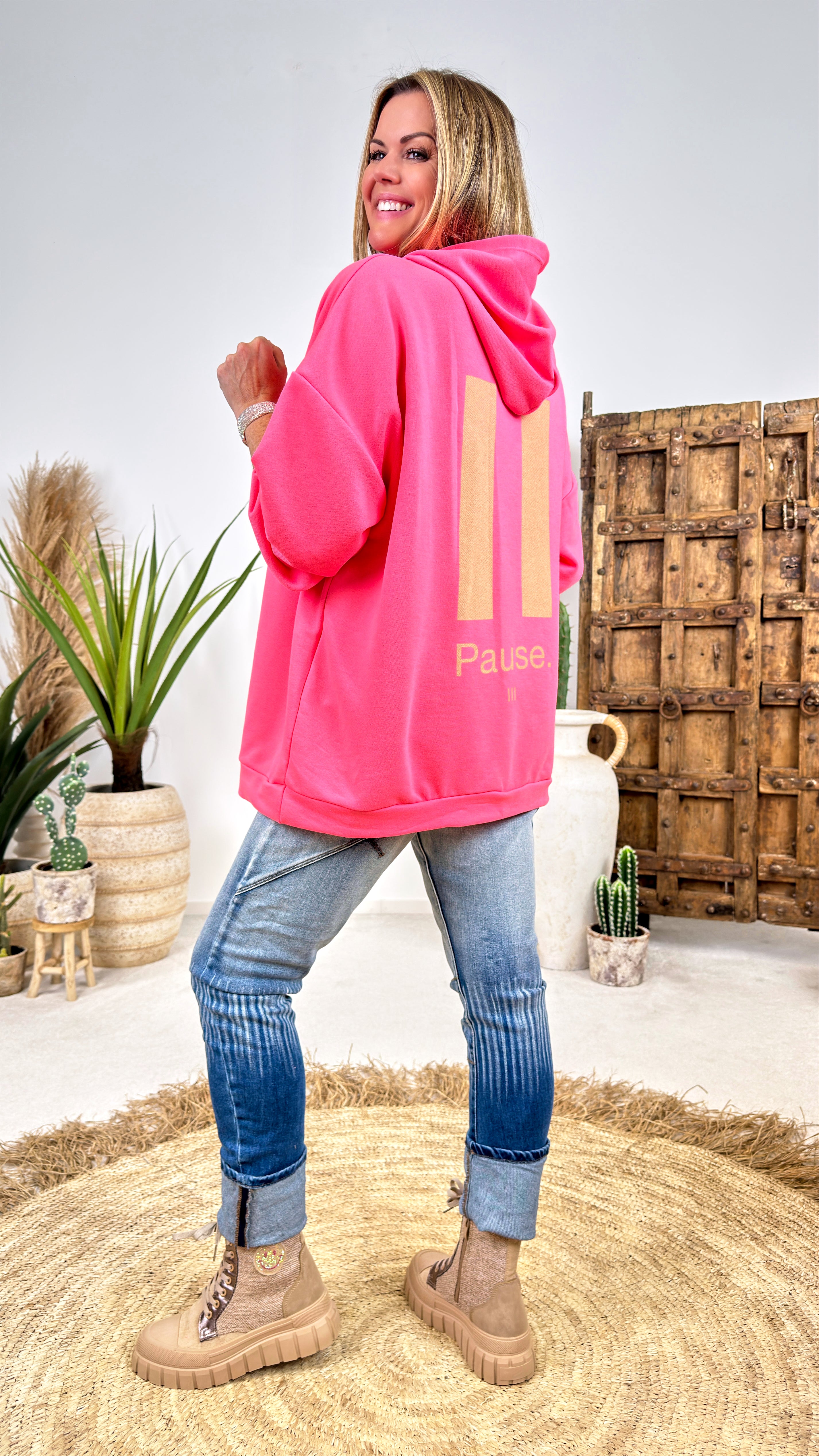 Hoodie Pause *Neon Pink*