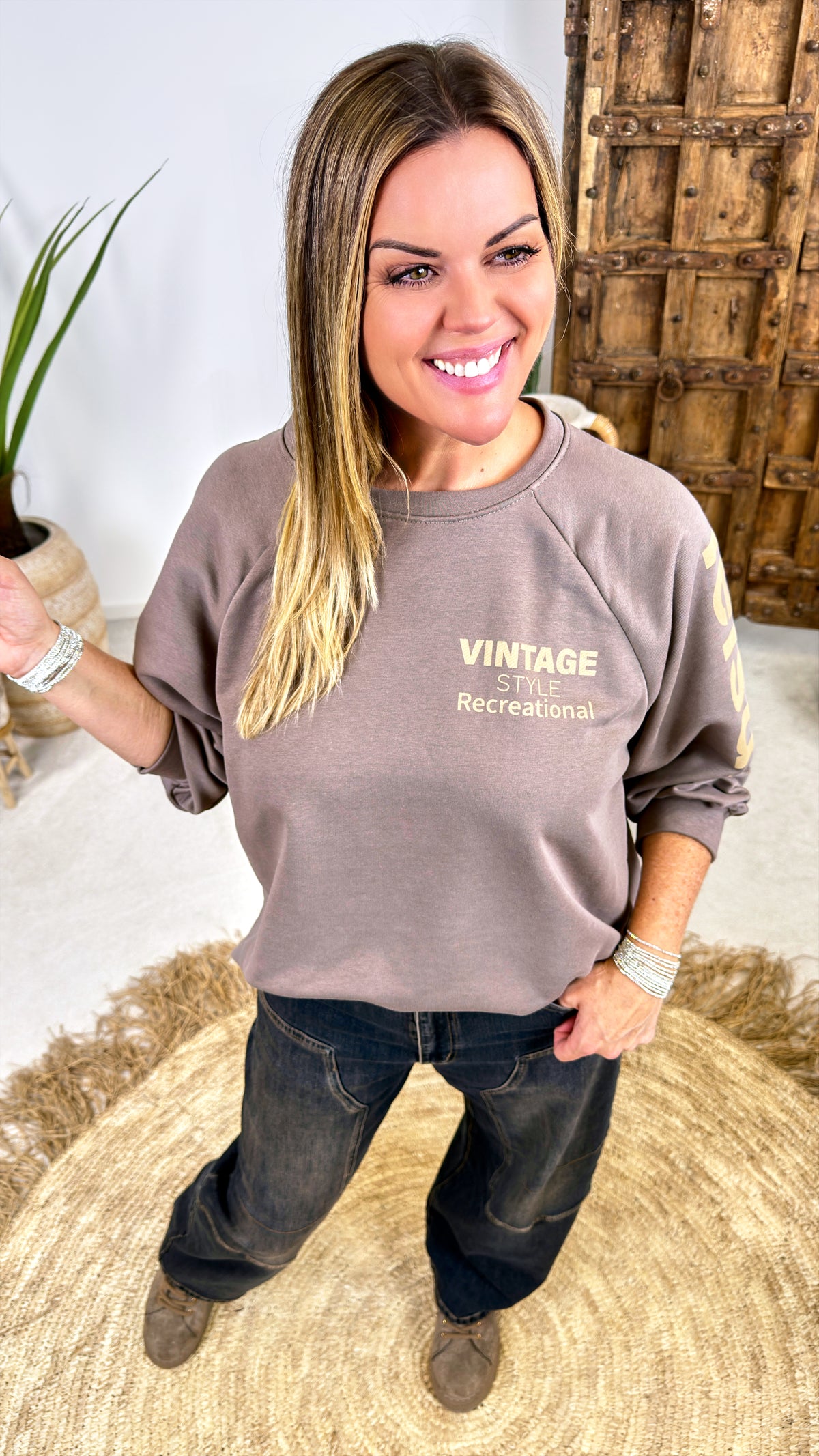 Sweatshirt Vintage Style *Taupe*