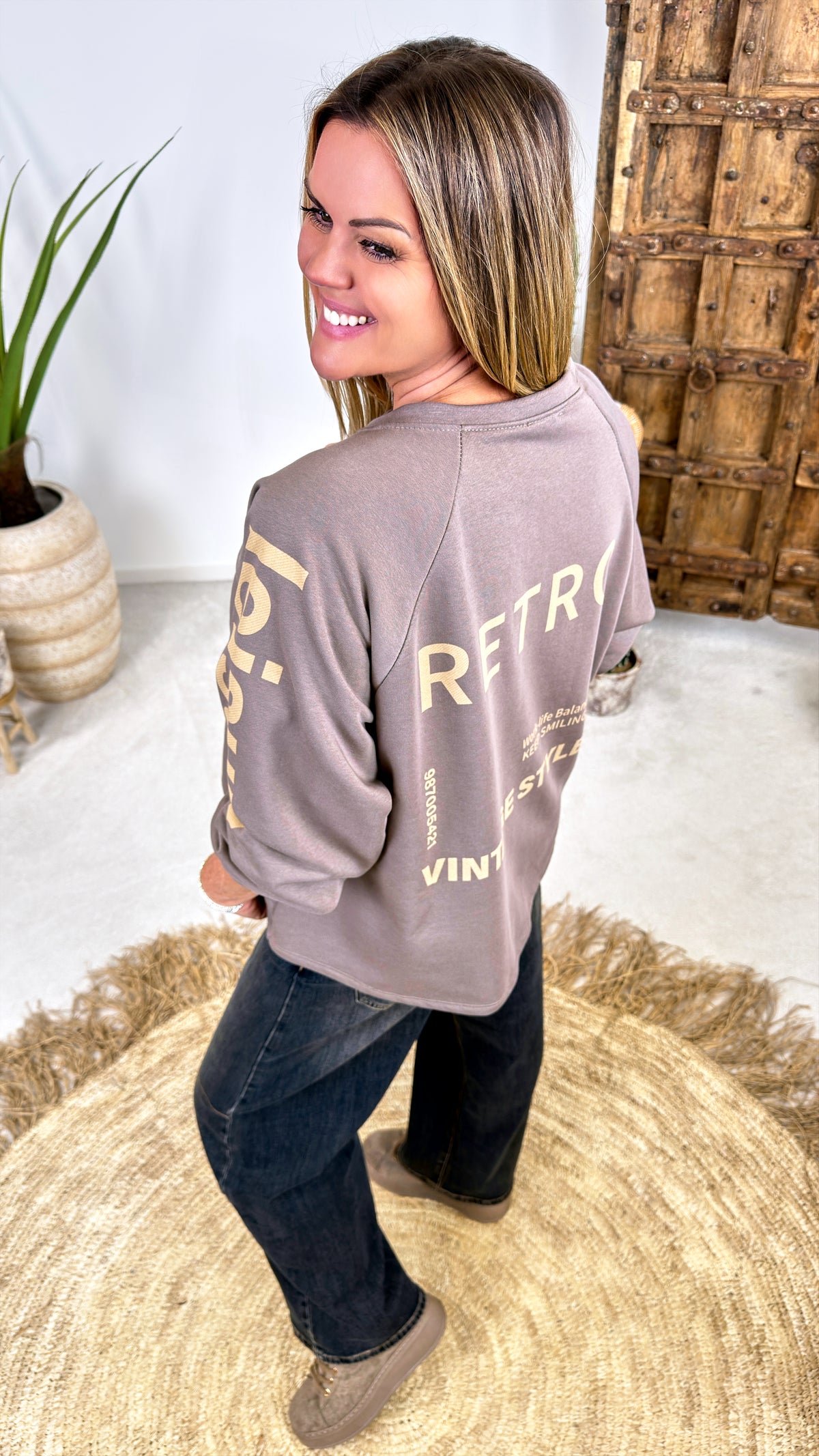 Sweatshirt Vintage Style *Taupe*