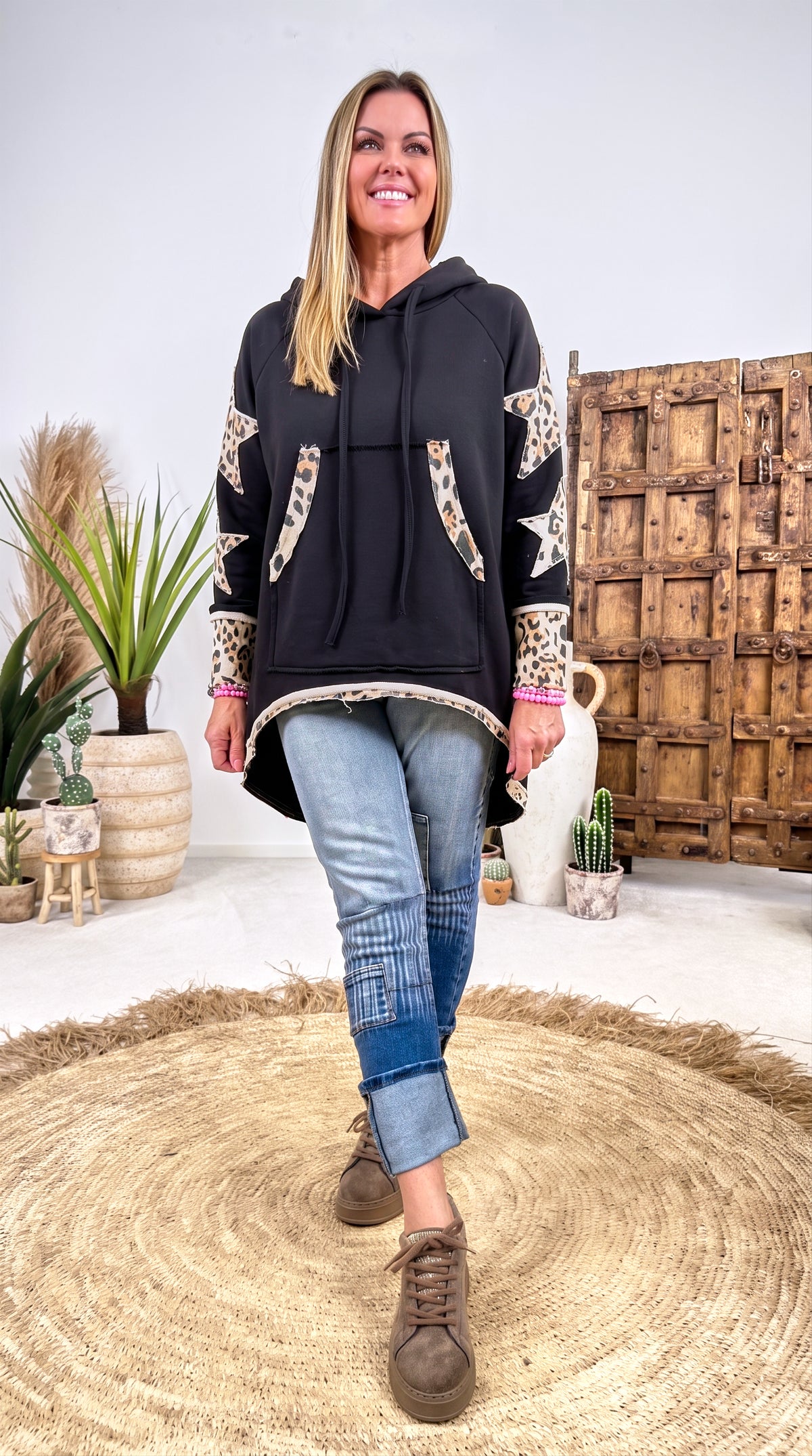 Long-Hoodie Sonett *Schwarz*