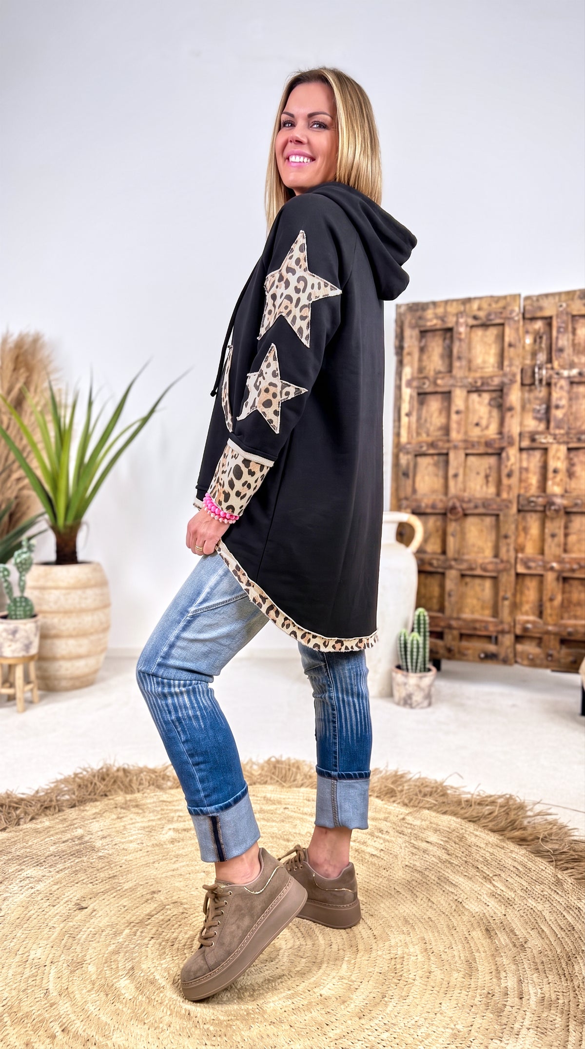 Long-Hoodie Sonett *Schwarz*