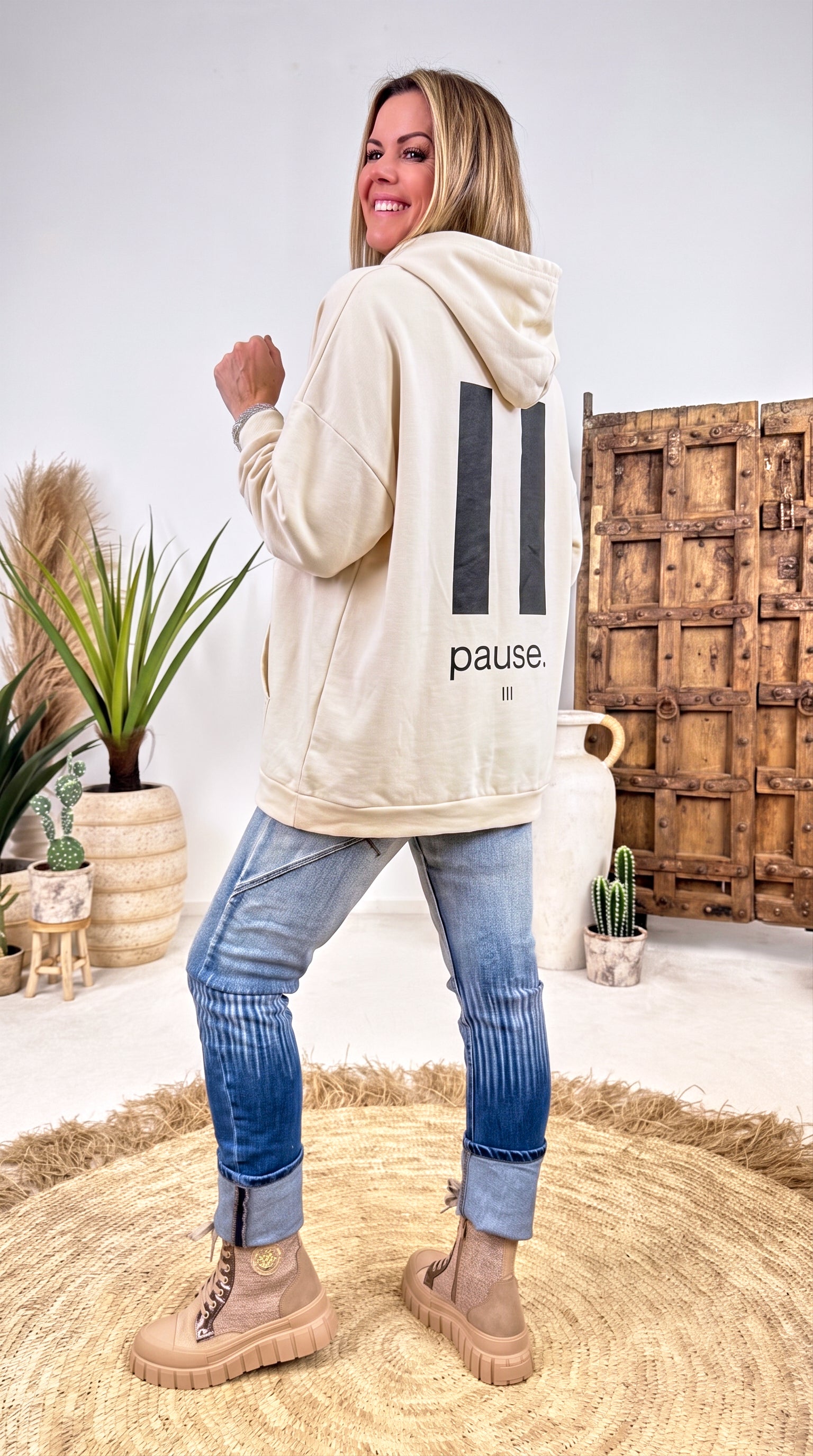 Hoodie Pause *Beige*