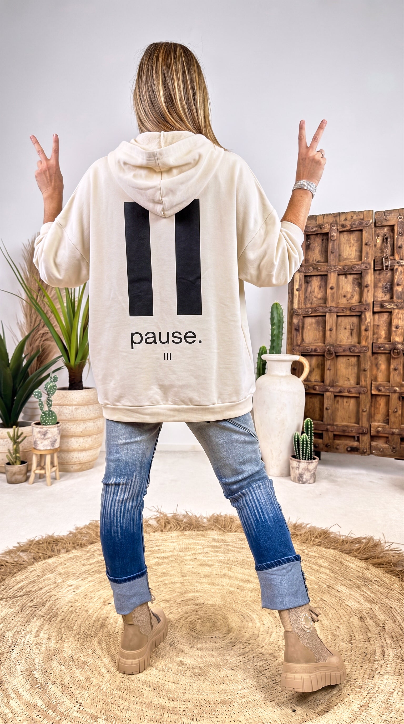 Hoodie Pause *Beige*