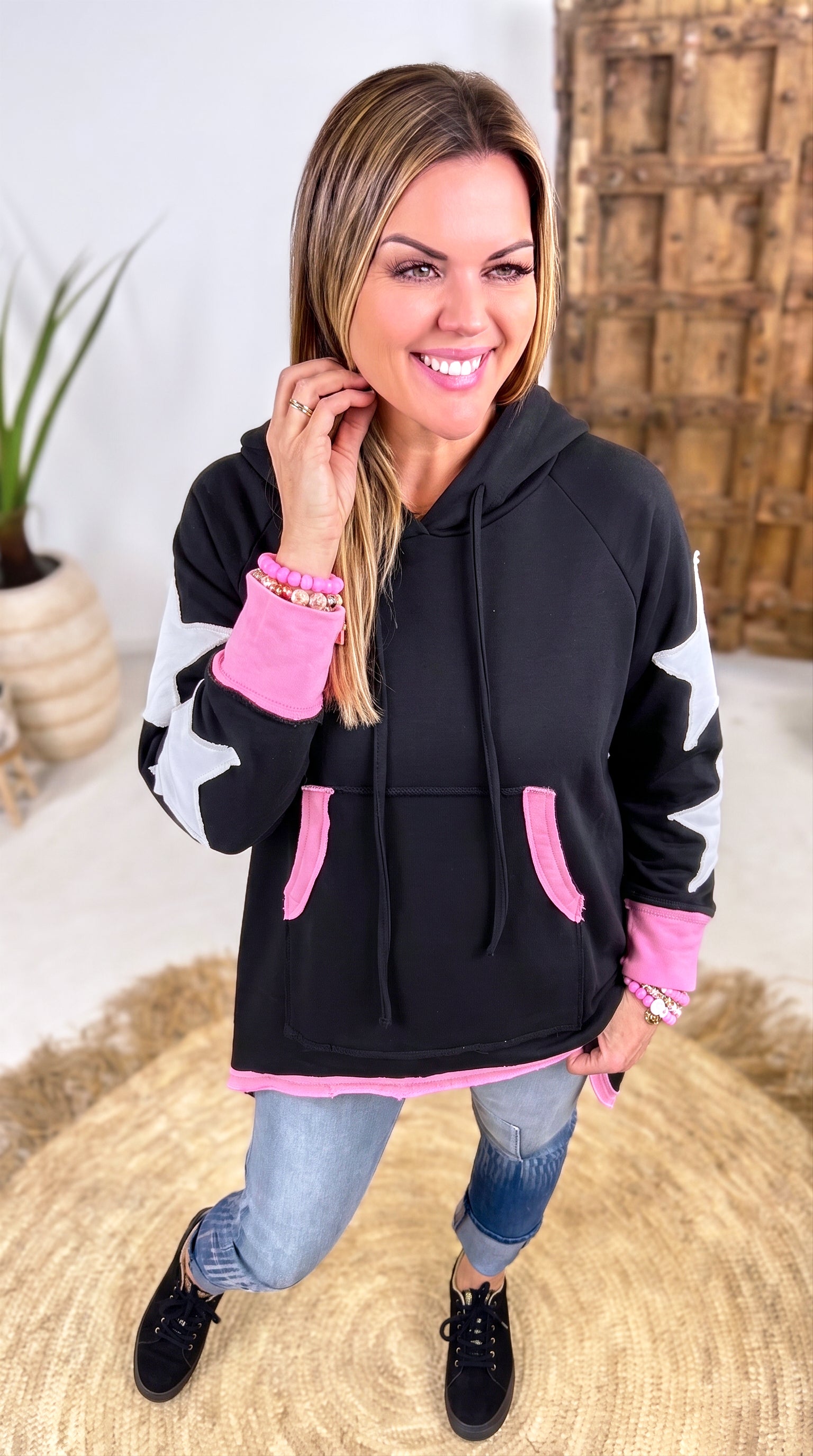 Long-Hoodie Patch & Play *Schwarz*