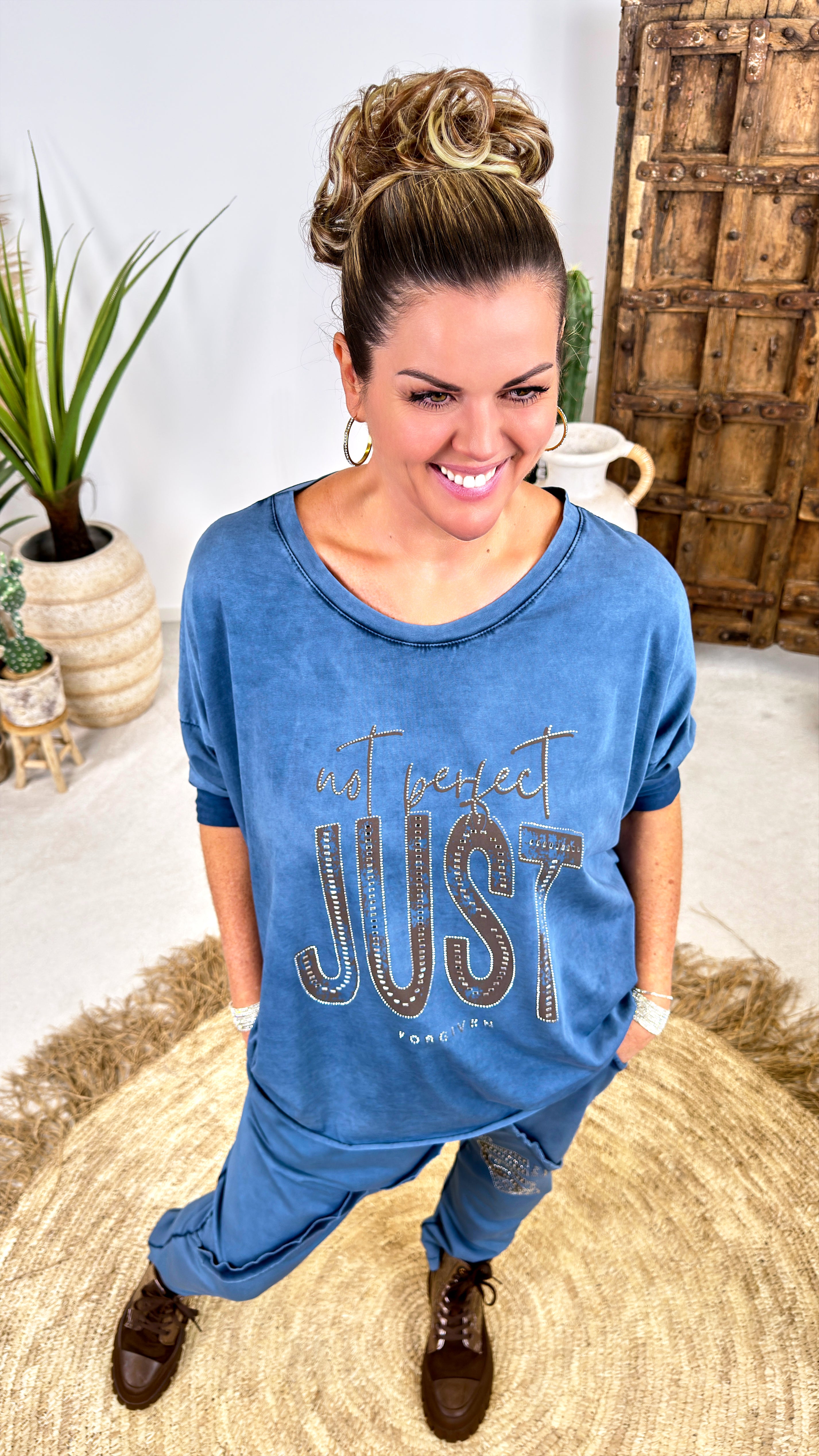 Langarmshirt Just Casual *Jeansblau*