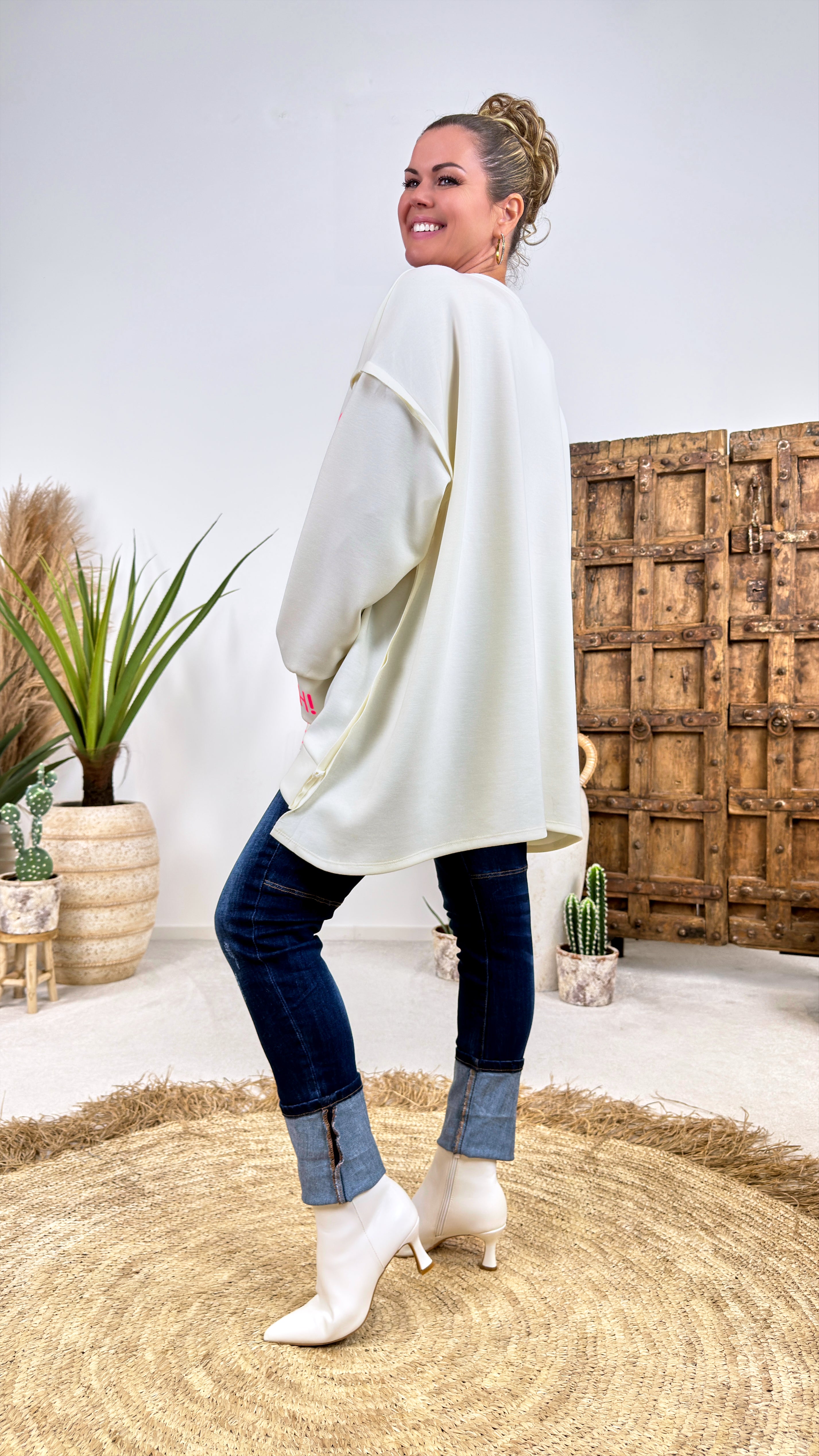 Oversized Sweatshirt  Yeah *Weiß*