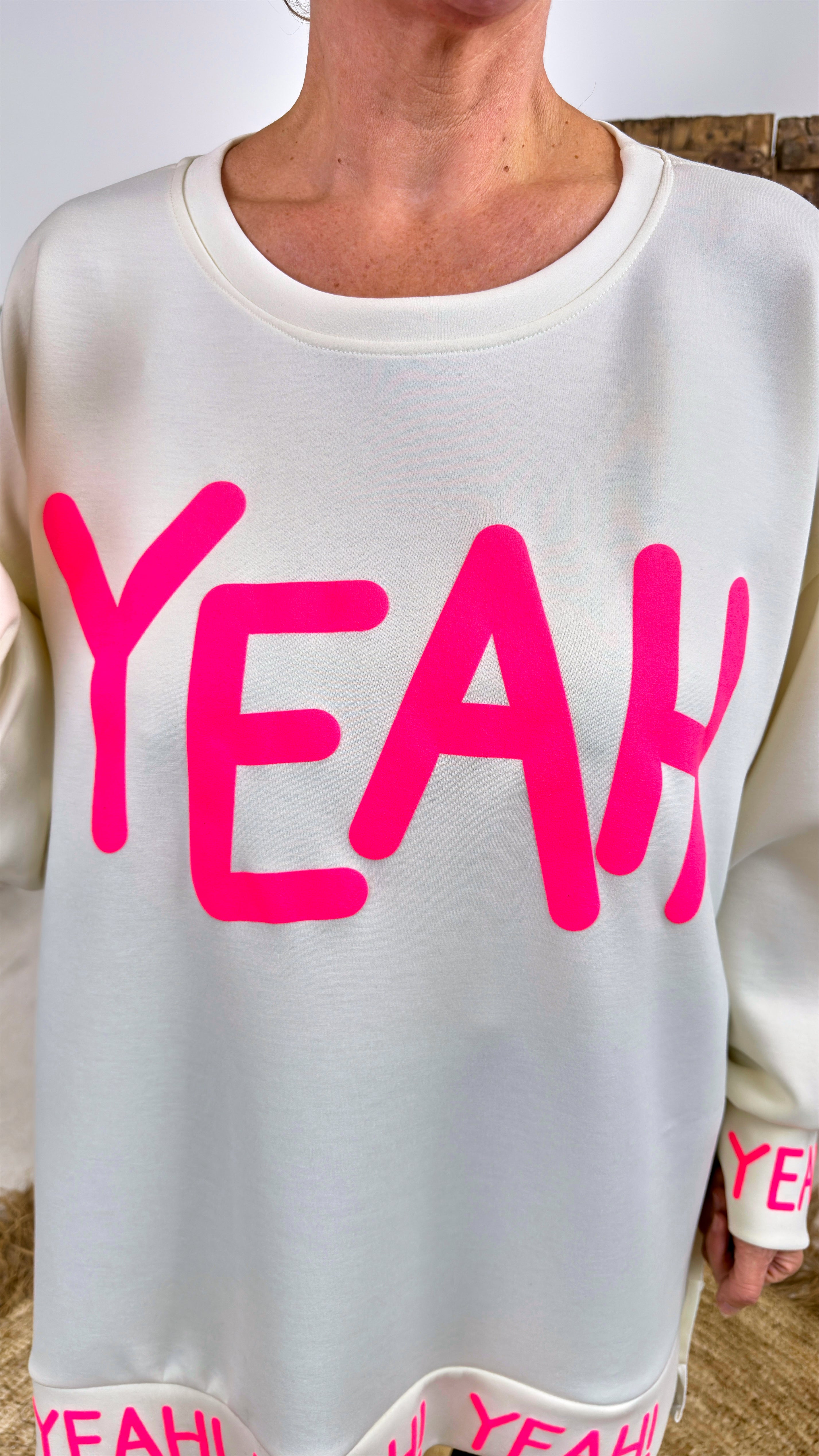 Oversized Sweatshirt  Yeah *Weiß*