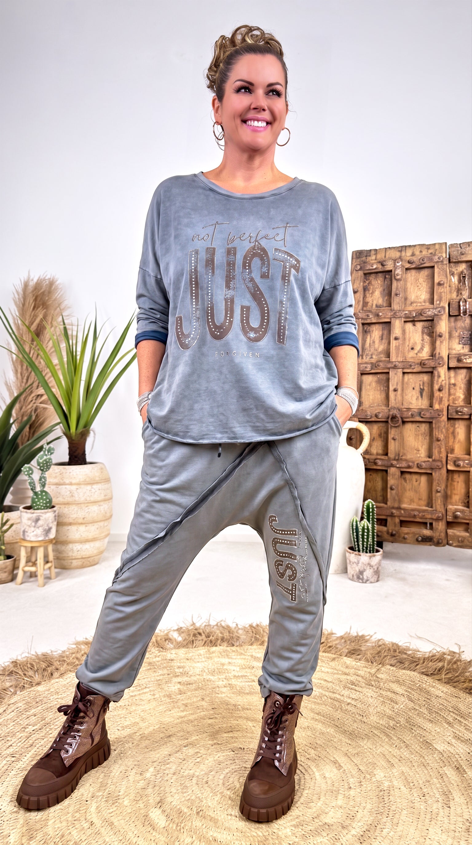 Langarmshirt Just Casual *Grau*