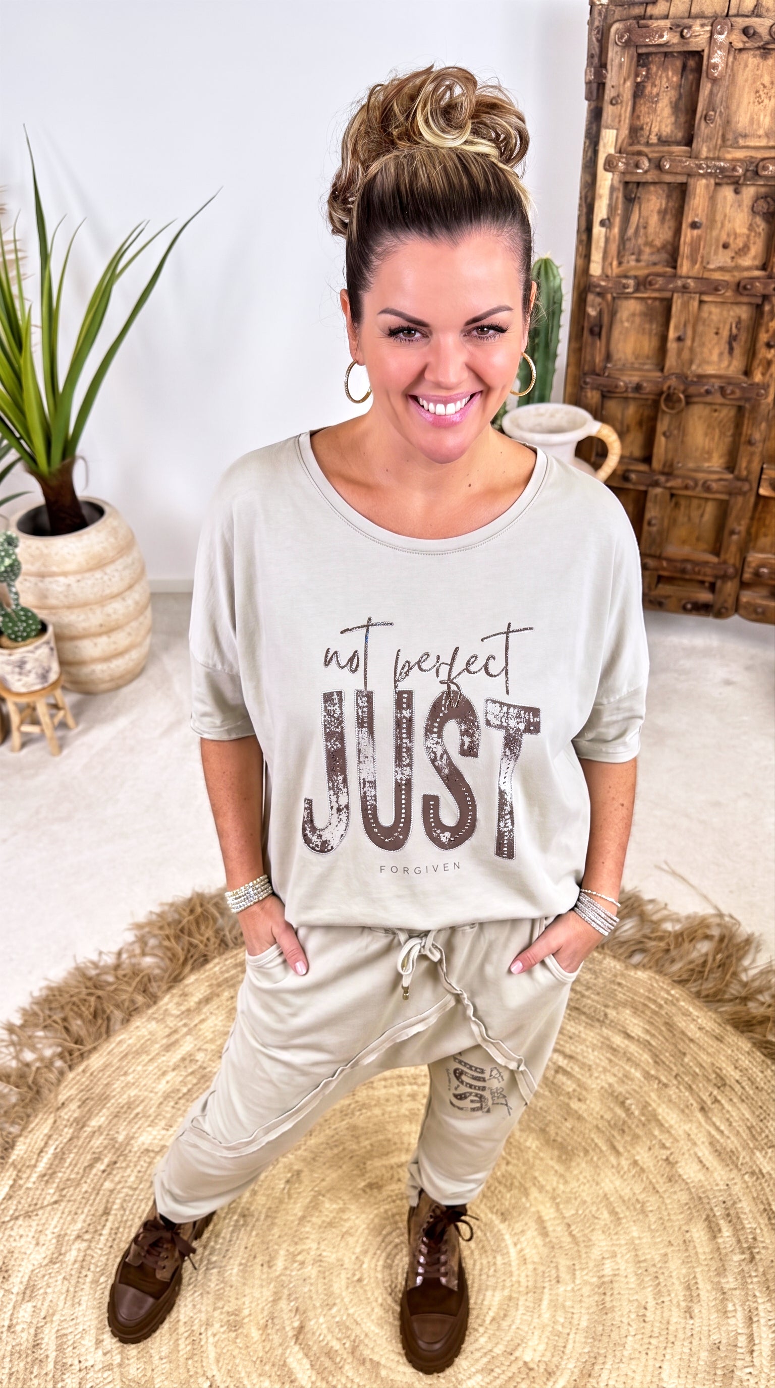 Langarmshirt Just Casual *Beige*
