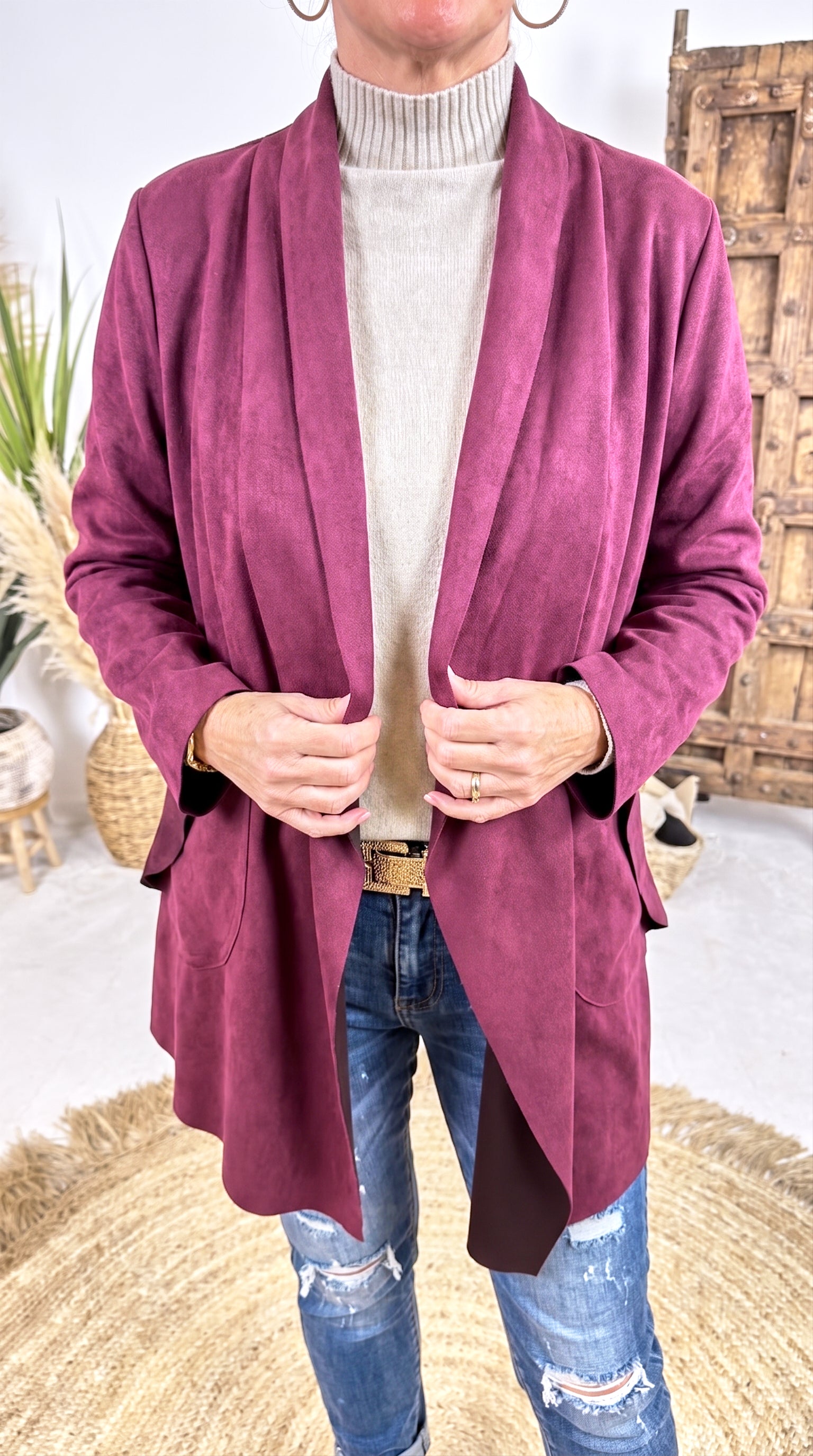 Mantel Drapé Chic *Bordeaux*