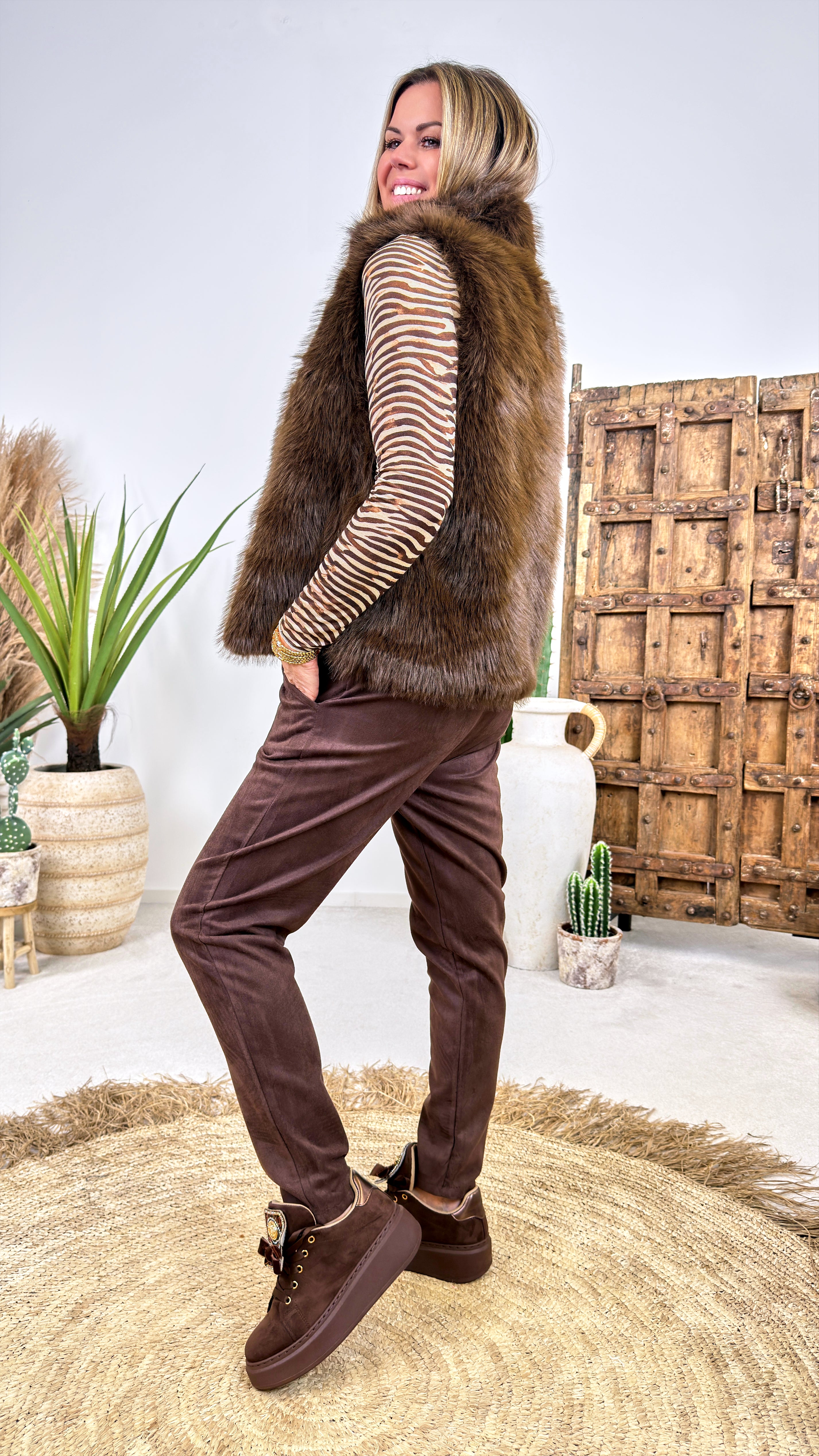 Jogpants Velour Drift  *Schoko*