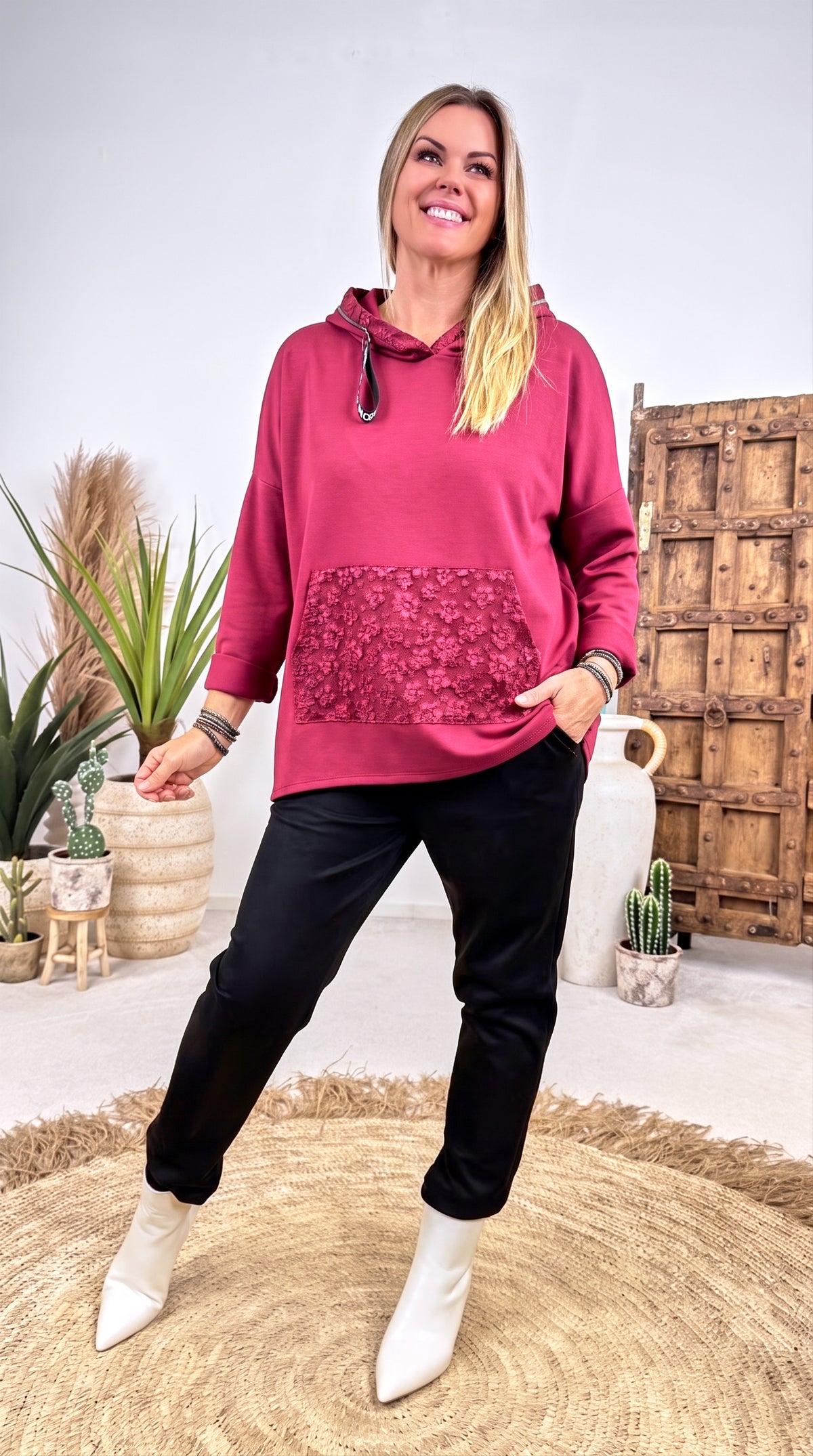 Hoodie Veldt Bloom *Bordeaux*