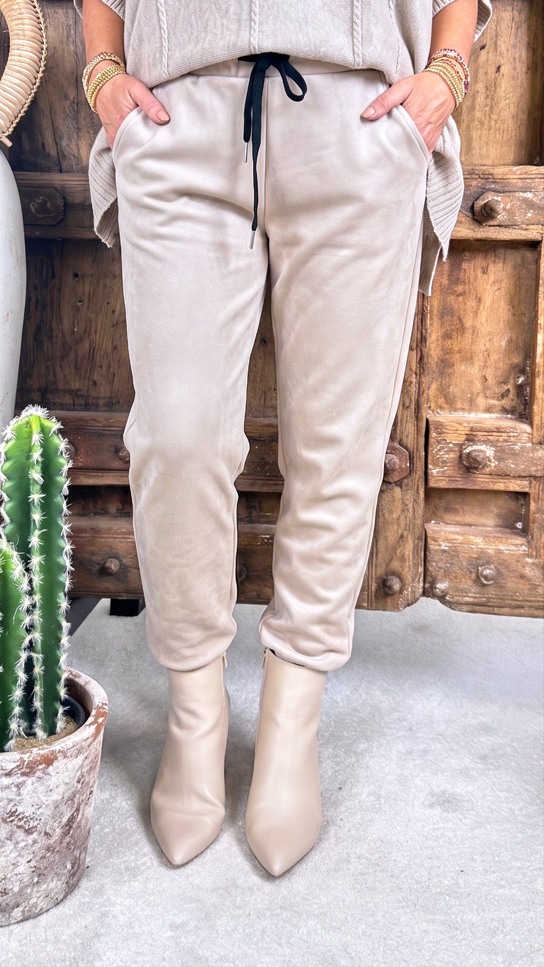 Jogpants Velour Drift  *Beige*